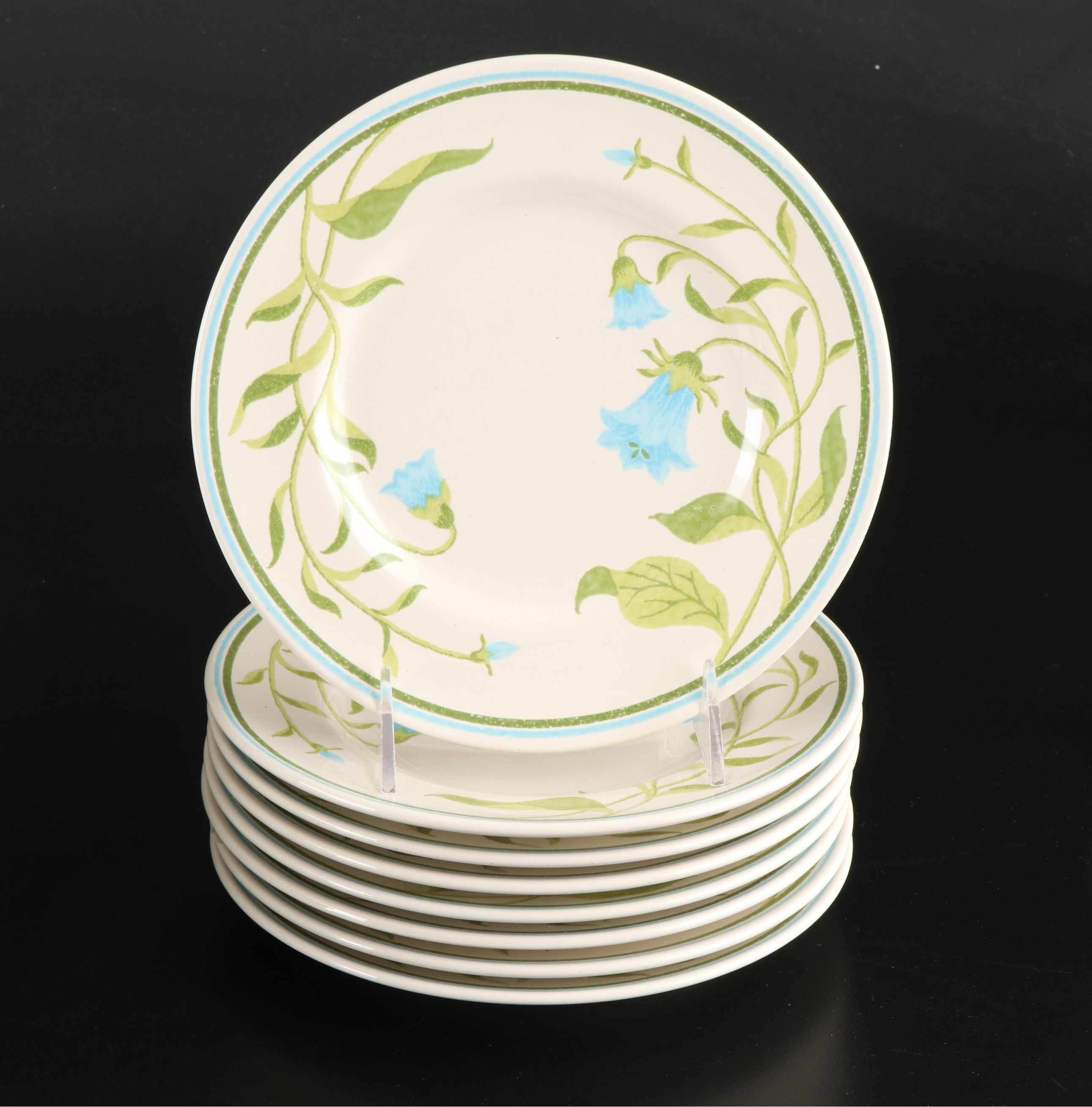 Franciscan "Blue Bell" Greenhouse Series Earthenware Plates and Dishes, 1970s