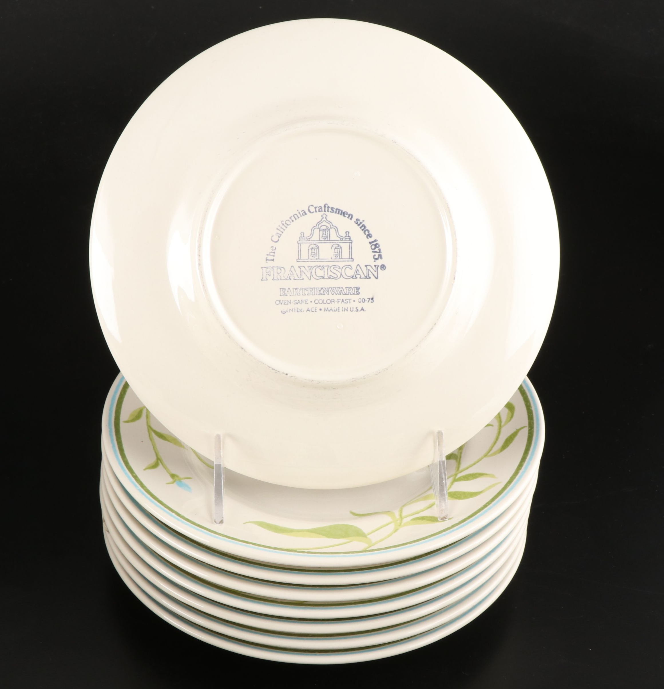 Franciscan "Blue Bell" Greenhouse Series Earthenware Plates and Dishes, 1970s