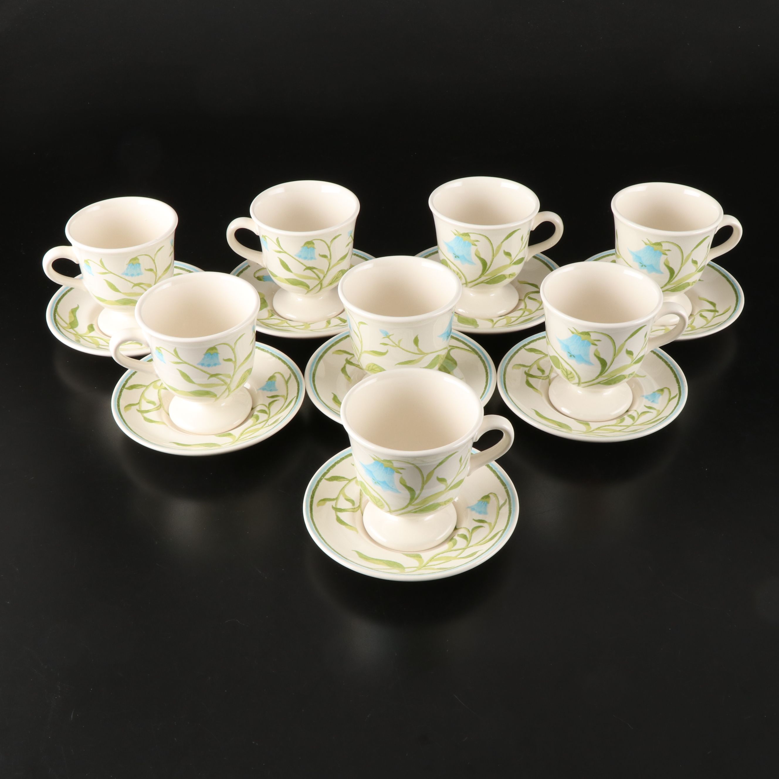 Franciscan "Blue Bell" Greenhouse Series Earthenware Plates and Dishes, 1970s