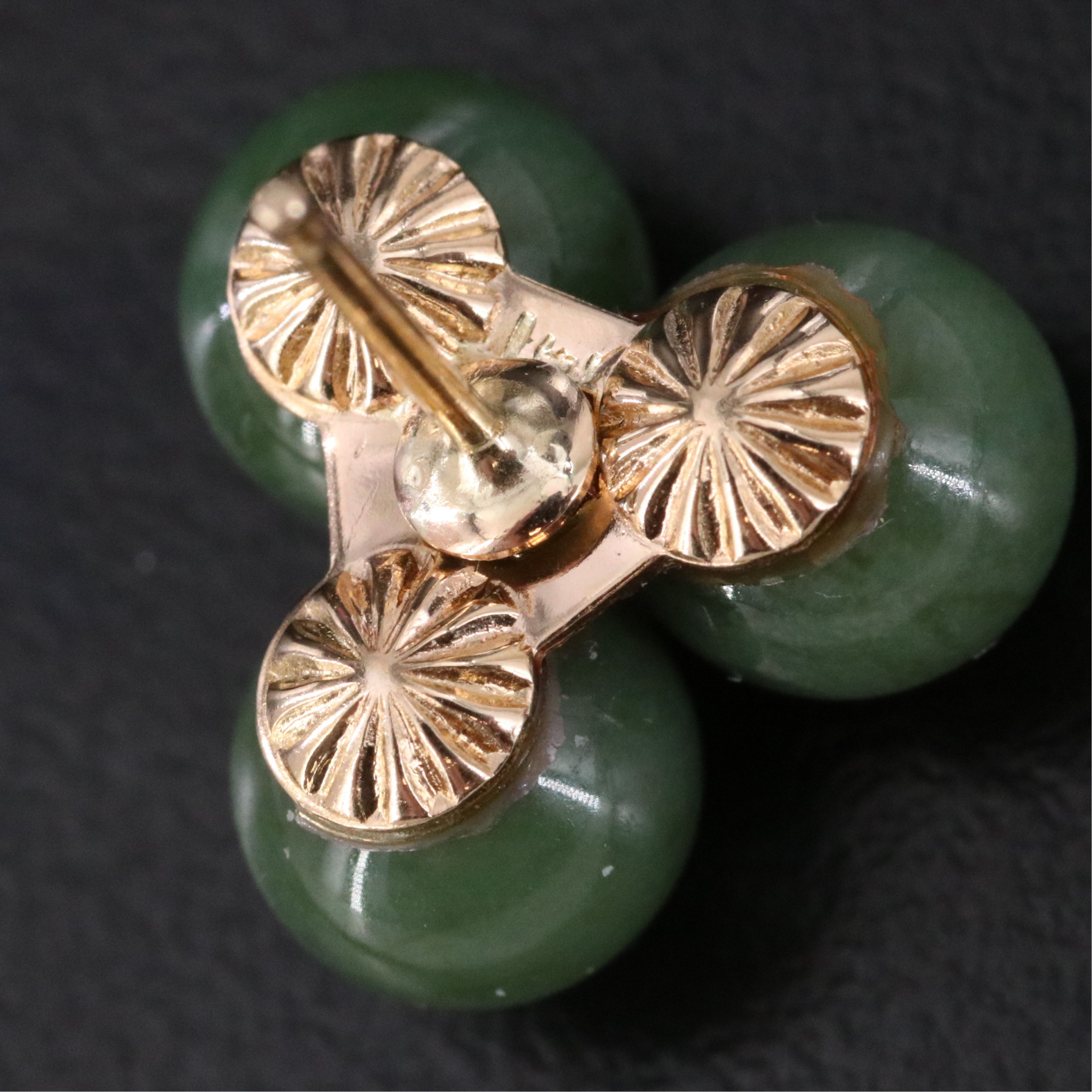 14K Nephrite Stud Earring