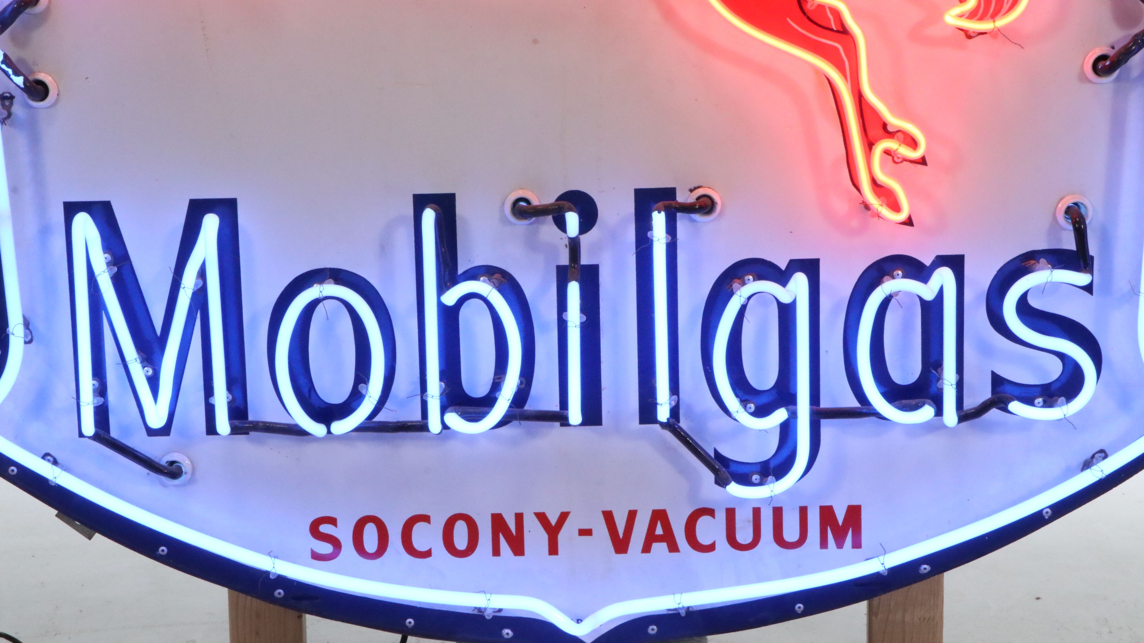 Mobilgas Socony-Vacuum Advertising Neon Sign