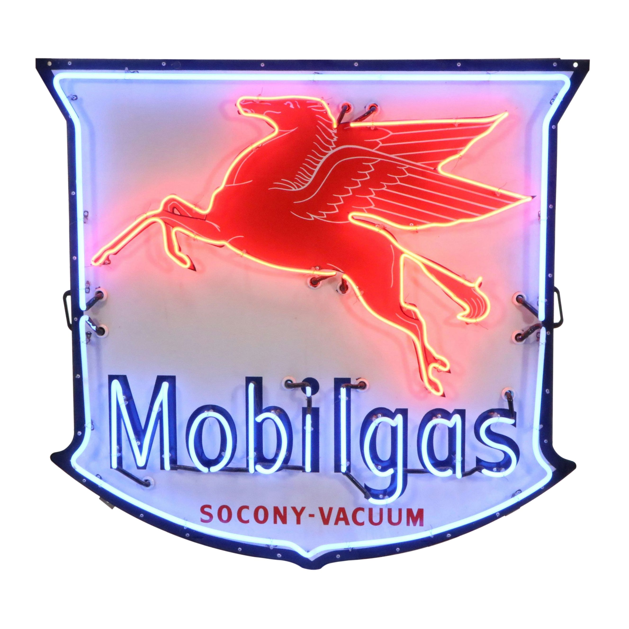 Mobilgas Socony-Vacuum Advertising Neon Sign