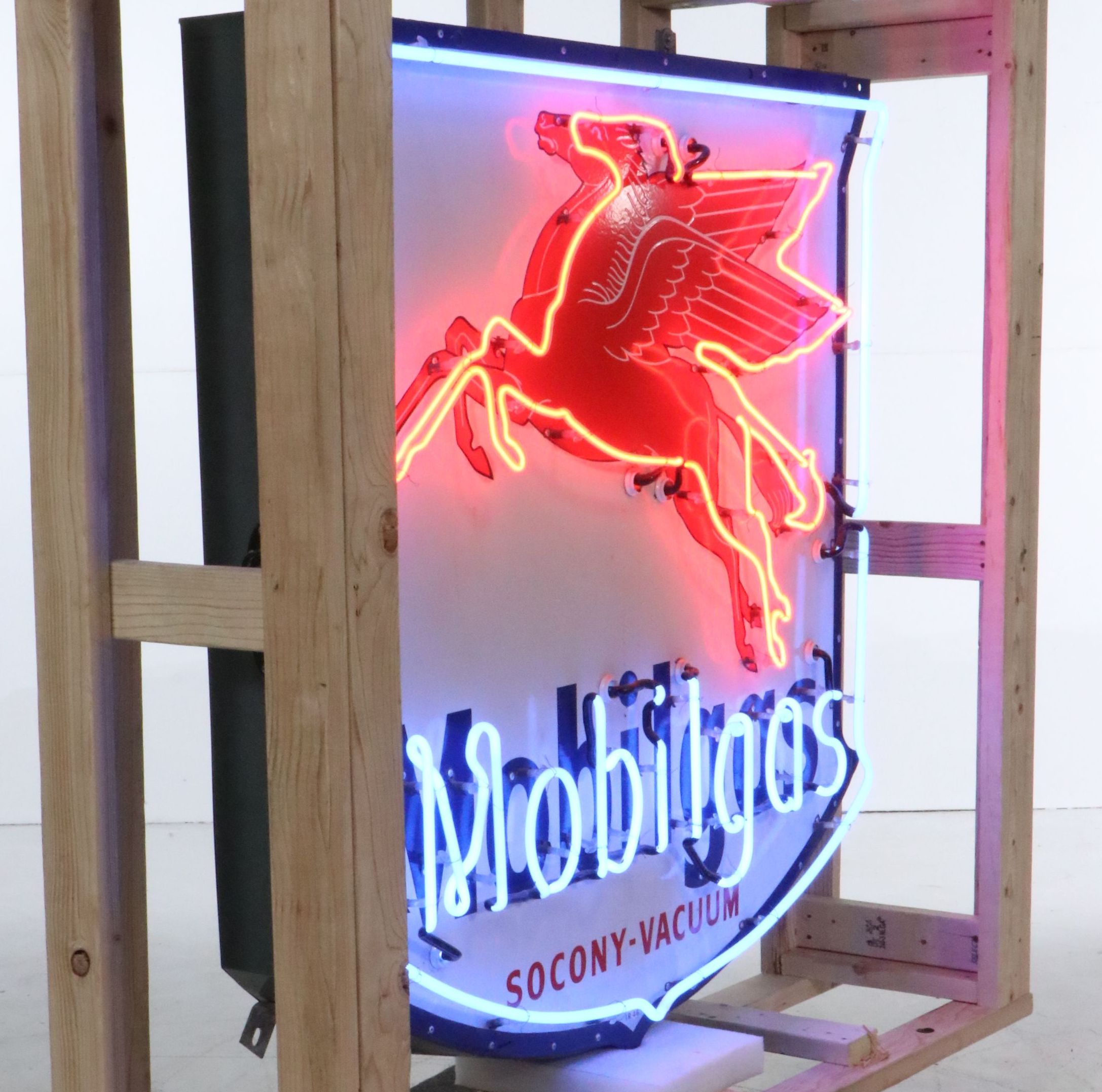 Mobilgas Socony-Vacuum Advertising Neon Sign