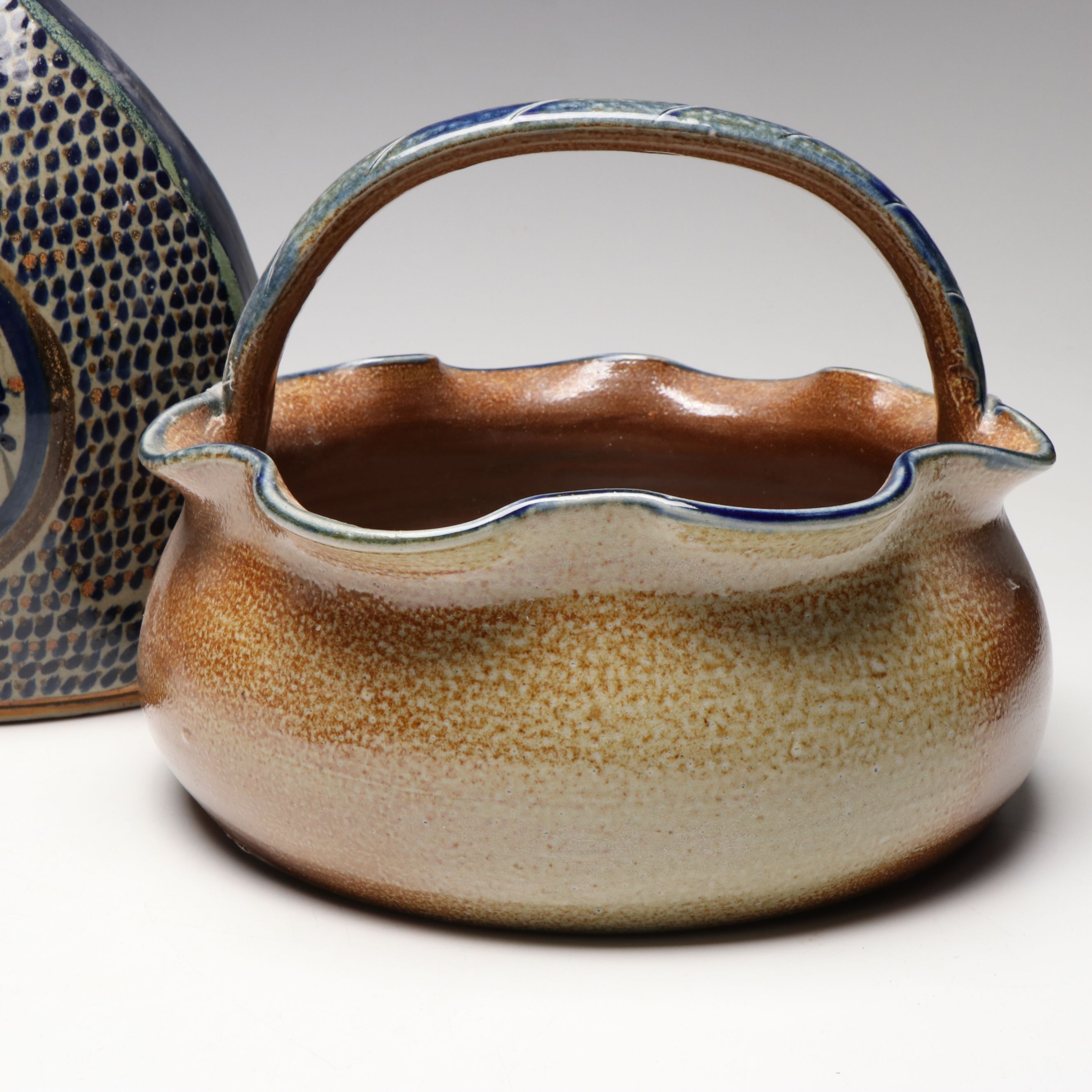 Mexican Tonala Pottery Chicken, Vase and More Glazed Stoneware