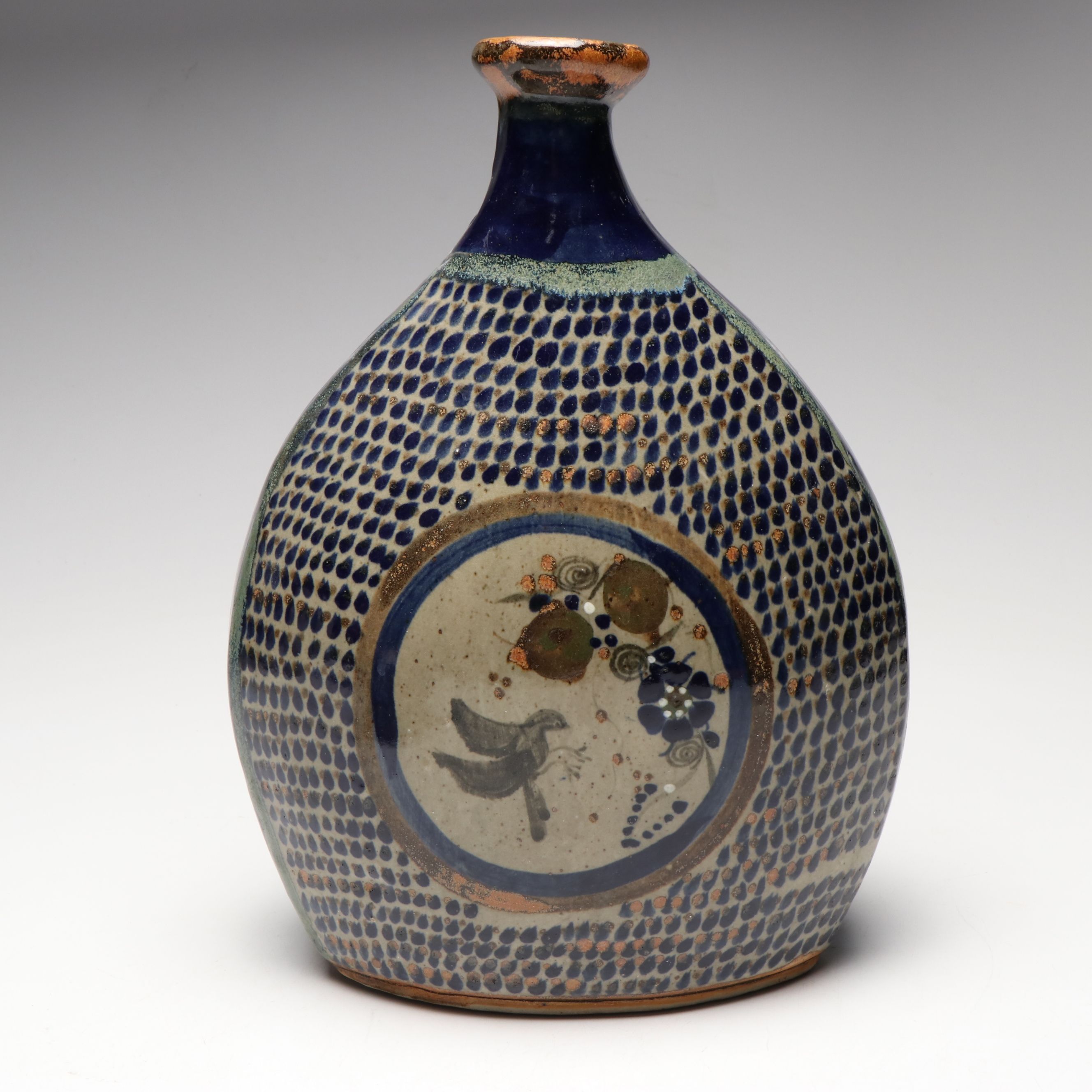 Mexican Tonala Pottery Chicken, Vase and More Glazed Stoneware