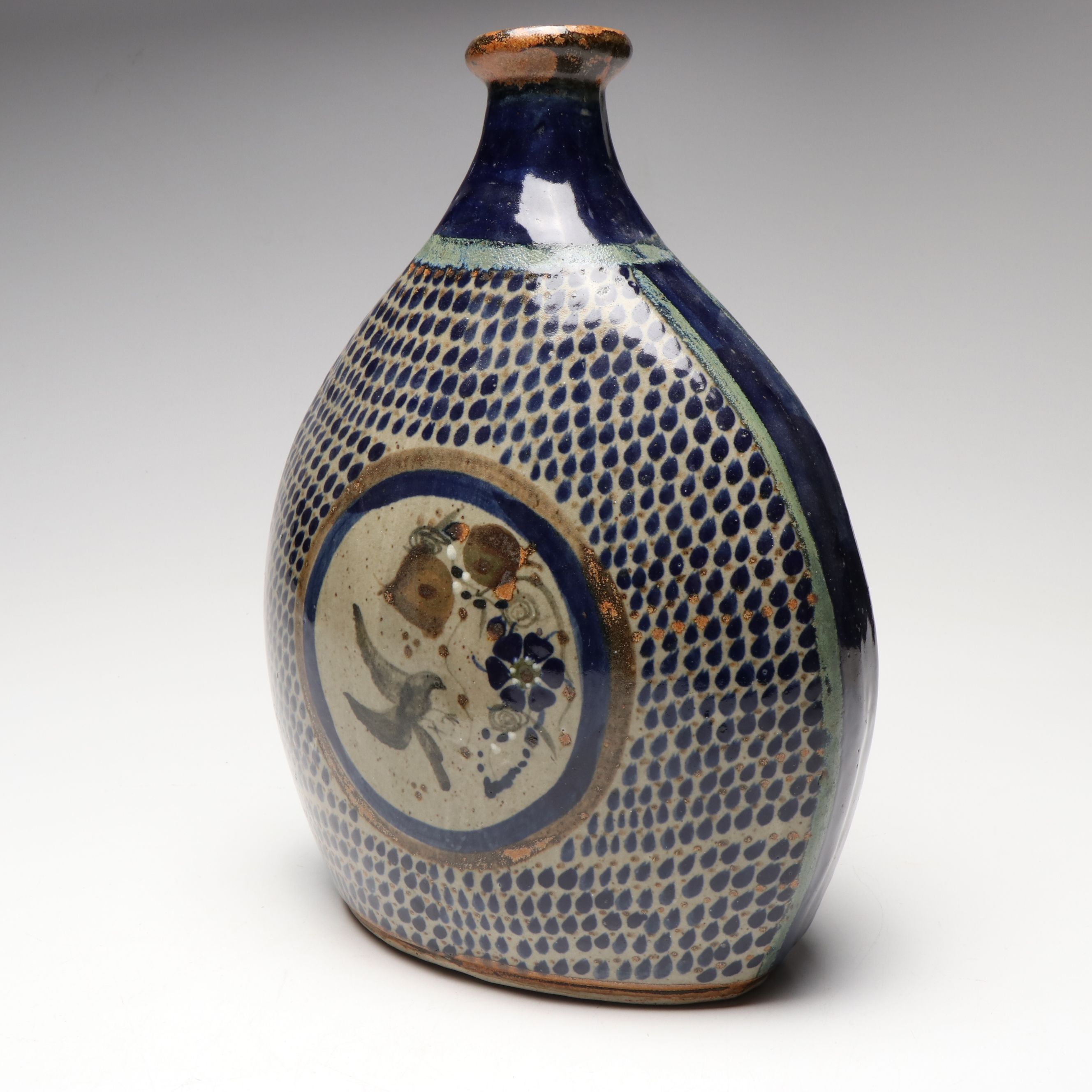 Mexican Tonala Pottery Chicken, Vase and More Glazed Stoneware