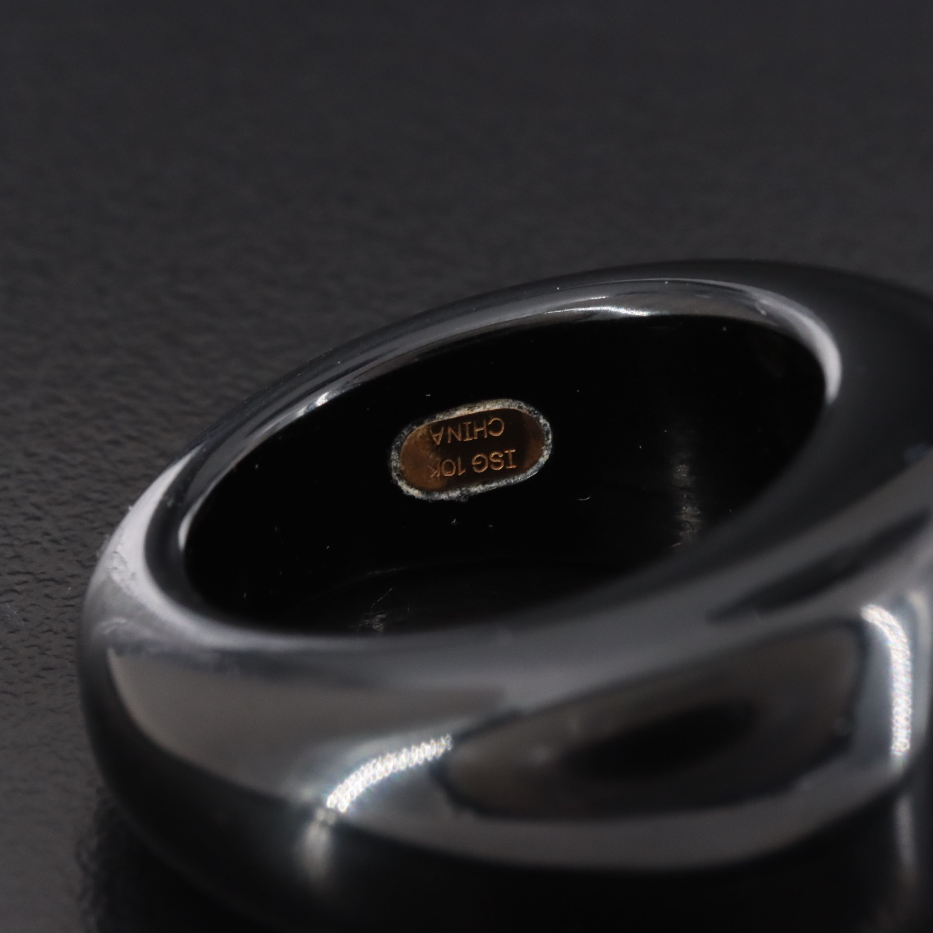 Tanzanite and 10K Accented Black Onyx Hololith Ring