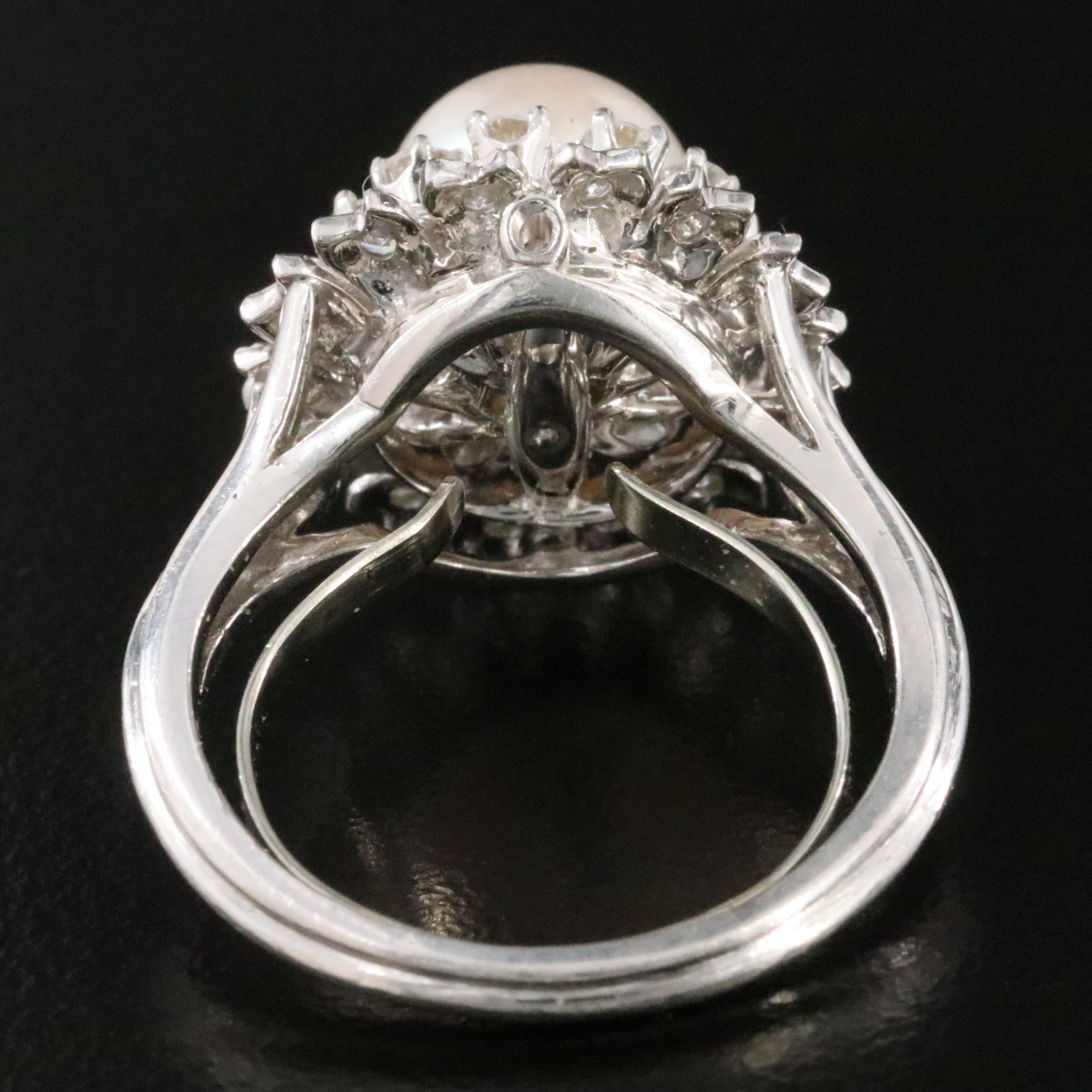 Platinum Pearl and Diamond Ring