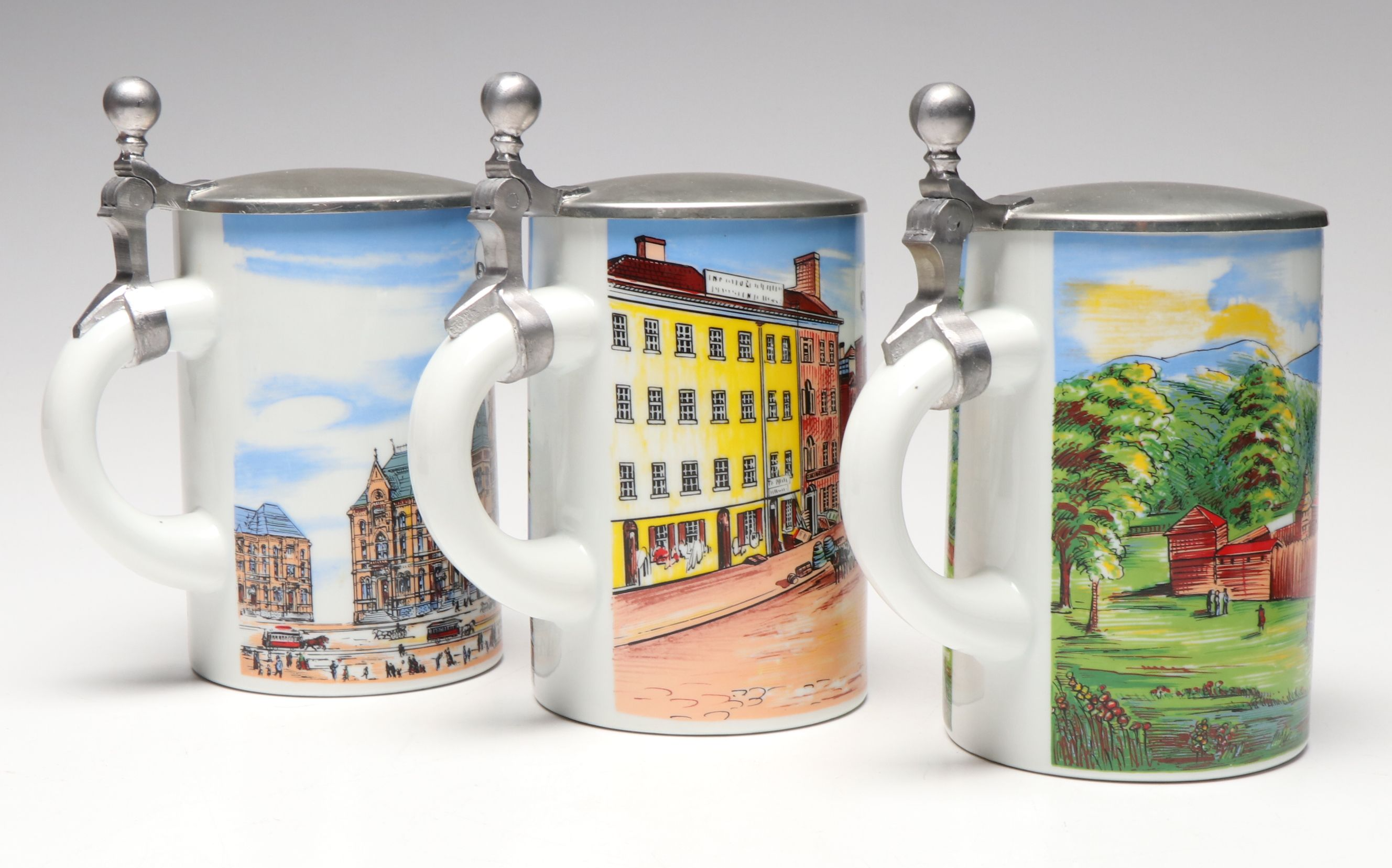 Westerwald Team Architectural Stein and Thewalt Cincinnati Landmark Beer Steins