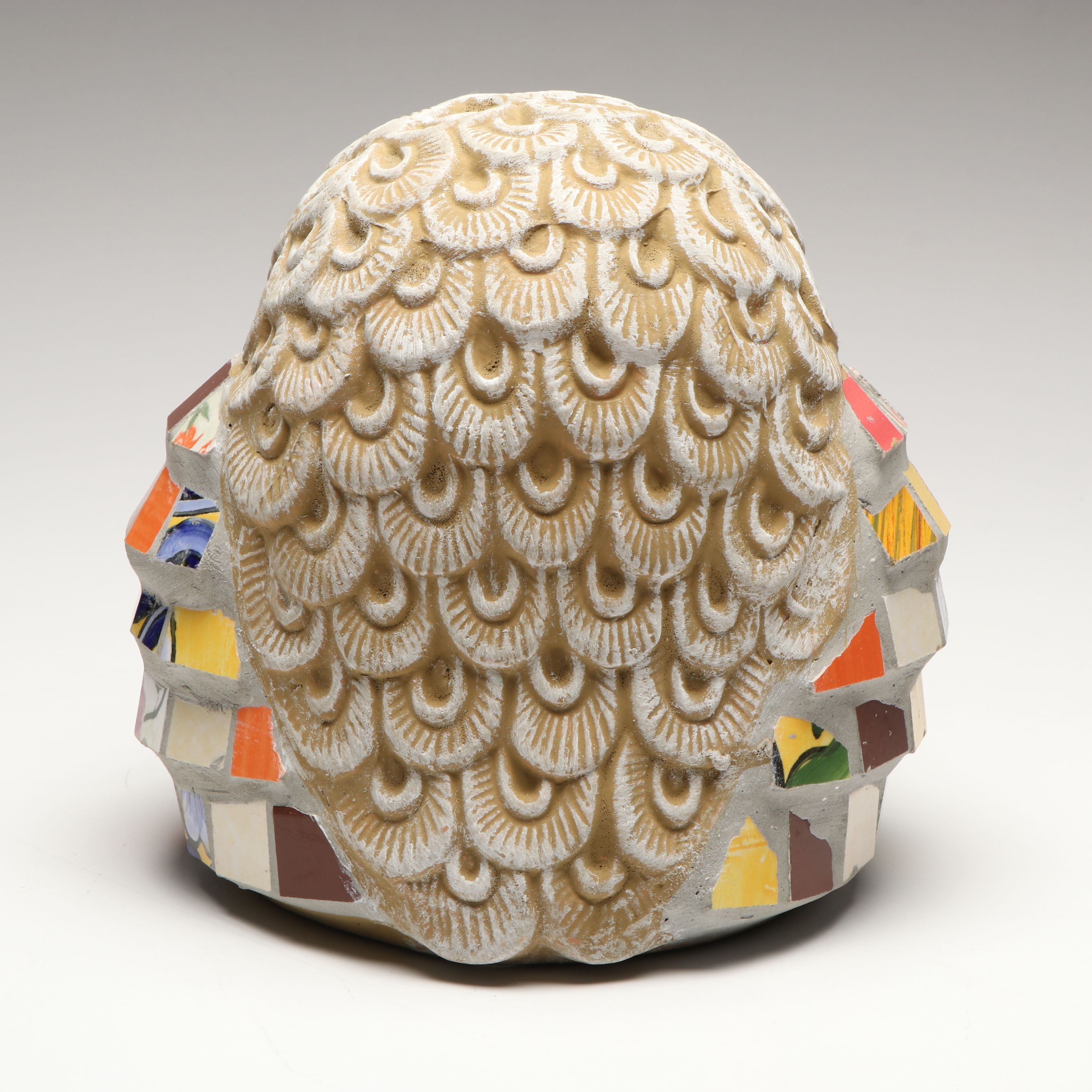 Ceramic Mosaic Owl Garden Sculpture