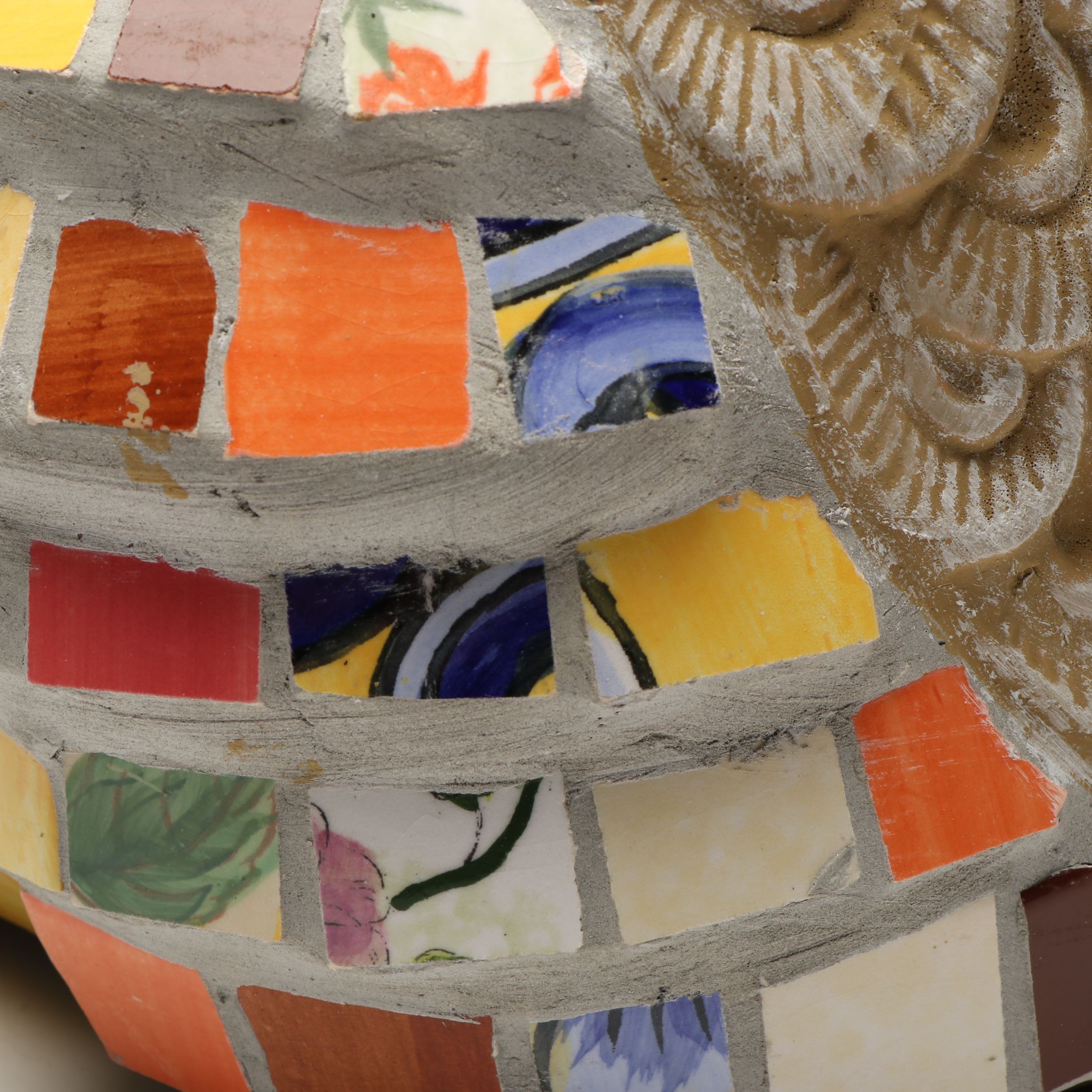 Ceramic Mosaic Owl Garden Sculpture