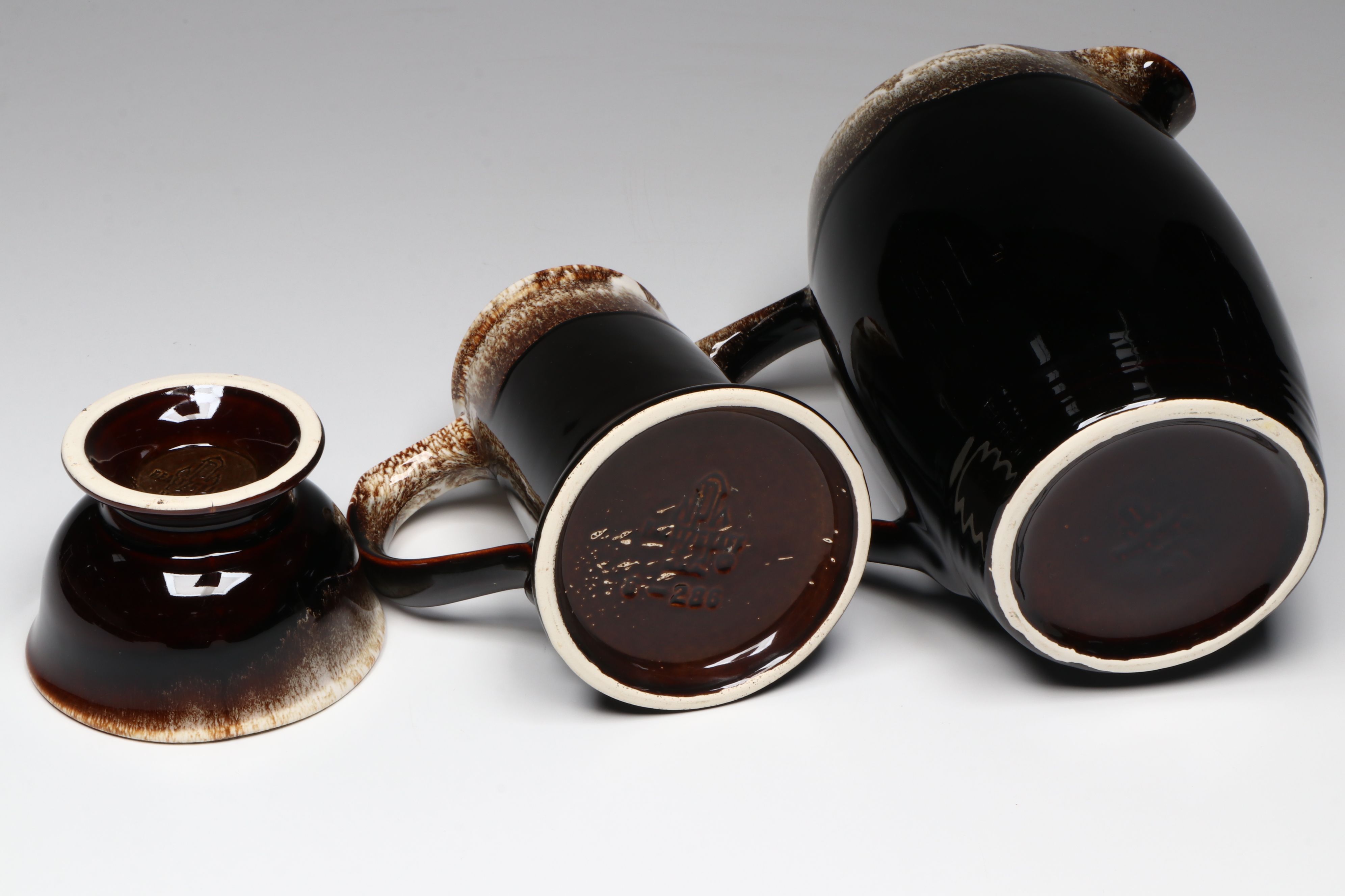 Pfaltzgraff "Gourmet Brown" Dinnerware and Pitcher, 1950-1987