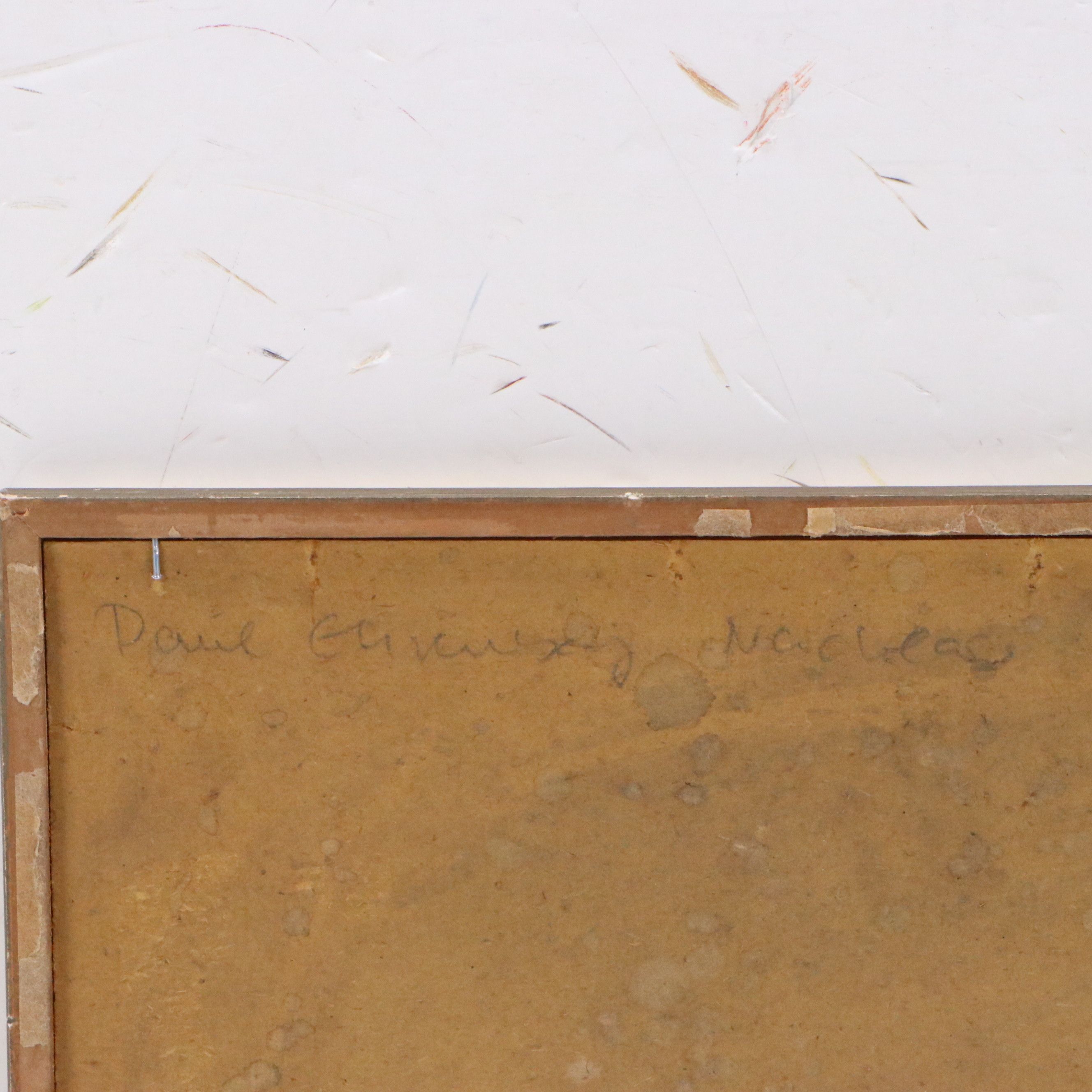 Oil Painting of Grassy Hillside with Blue Sky, Mid-Late 20th Century