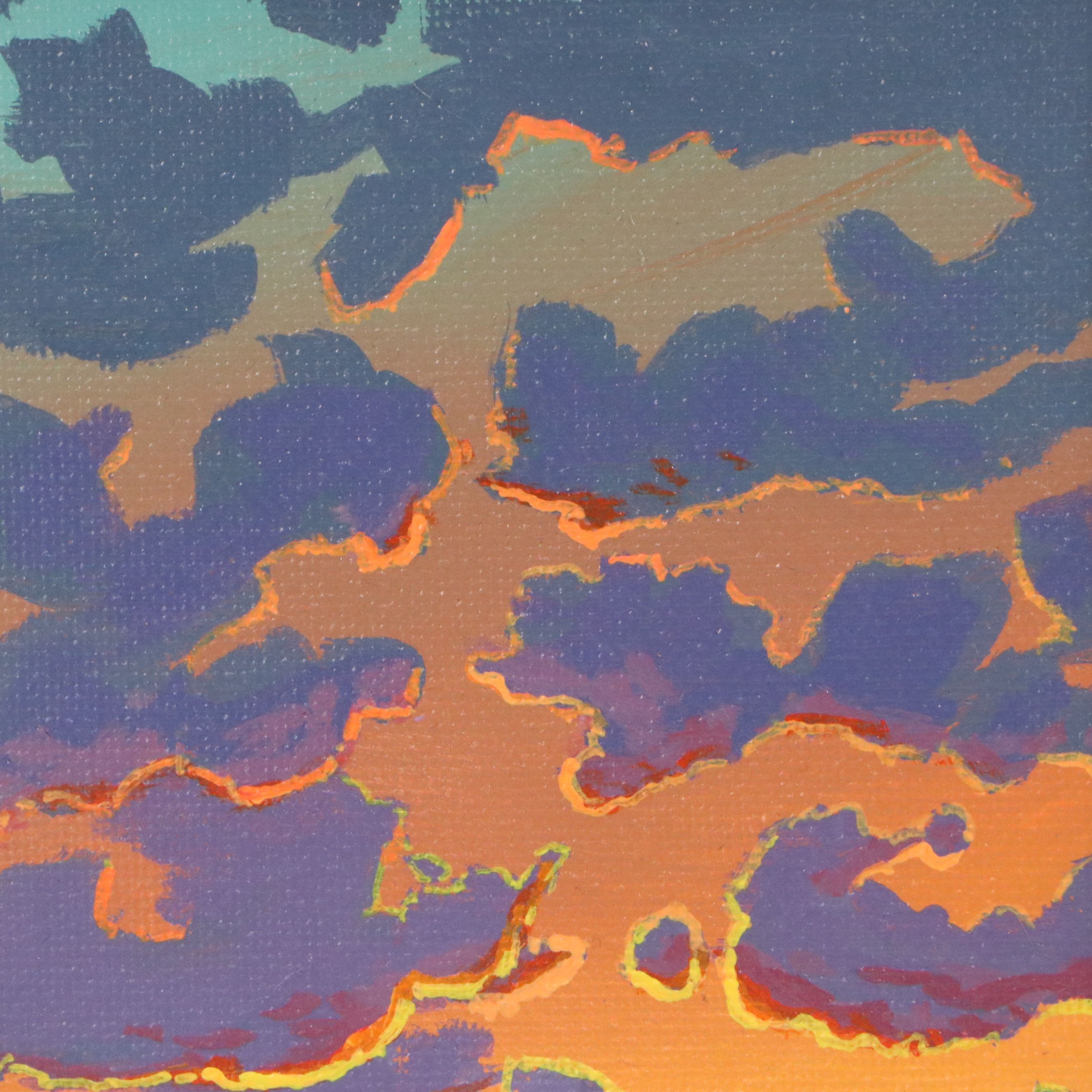 Douglas "Bumo" Johnpeer Acrylic Painting of Marsh Sunset, 21st Century