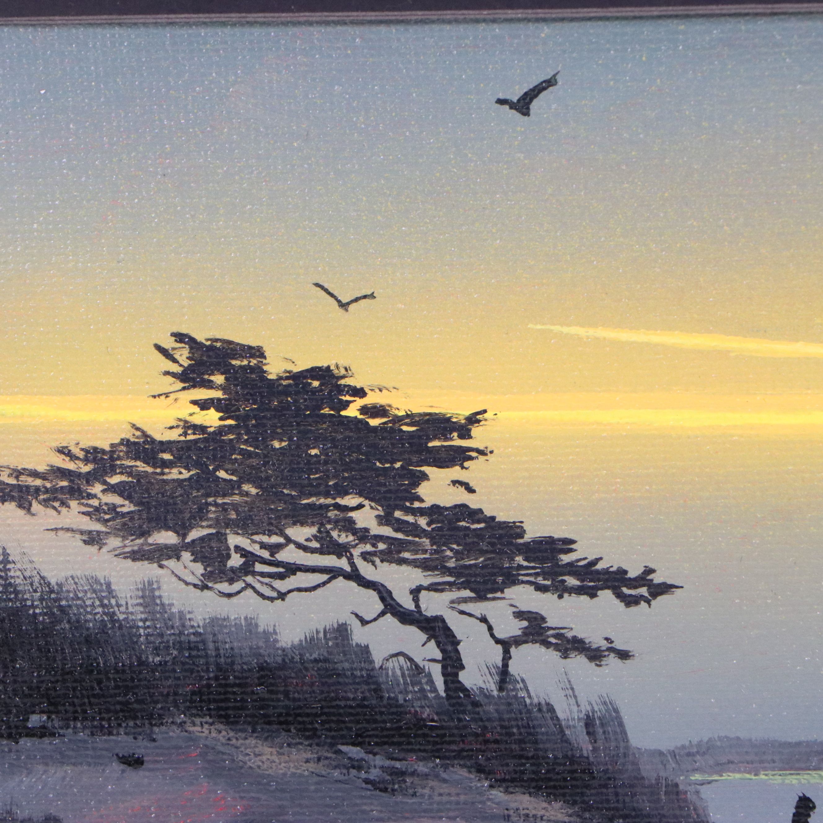 Douglas "Bumo" Johnpeer Acrylic Painting of Desert at Sunrise, 21st Century