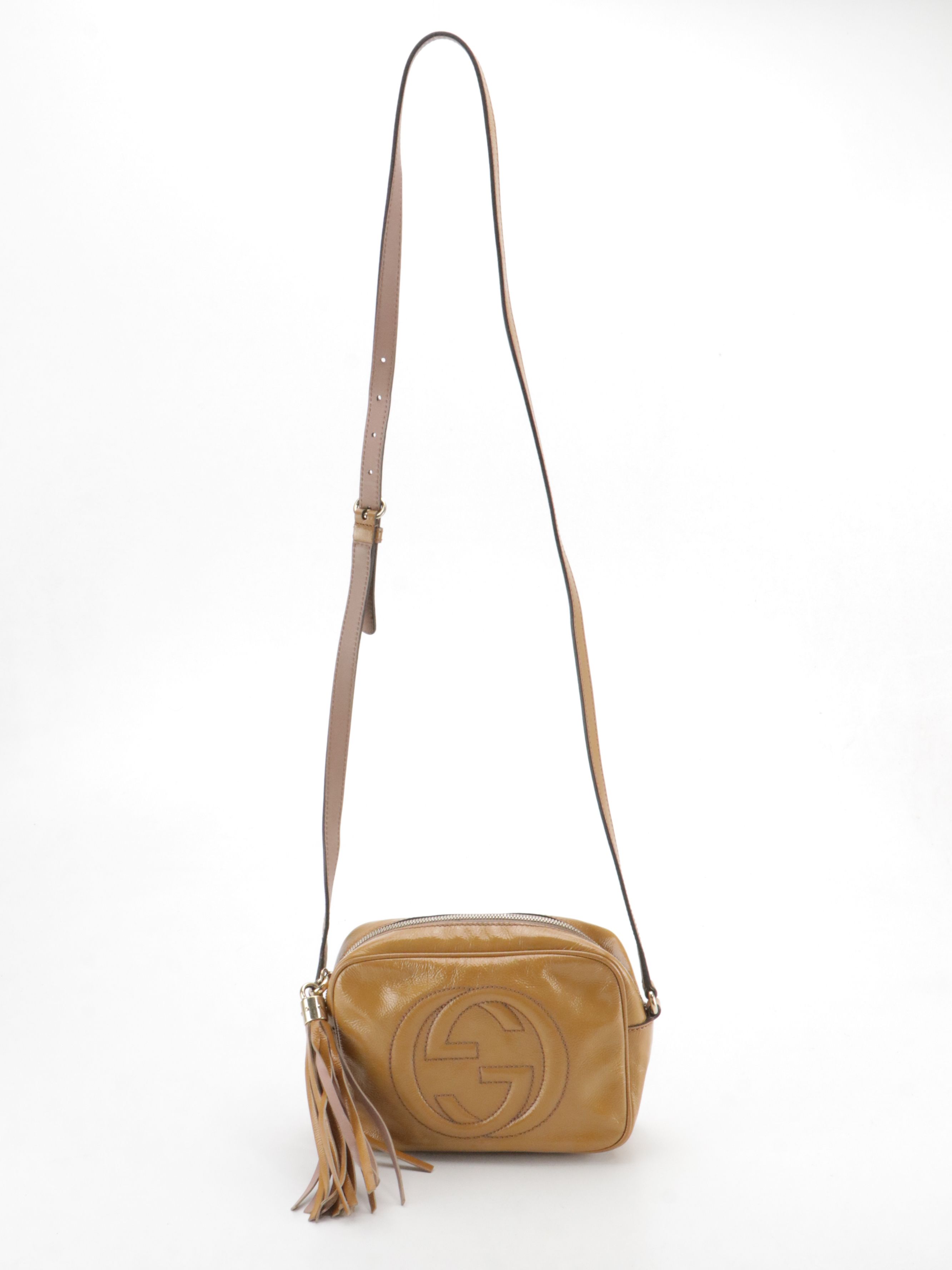 Gucci Soho Disco Camera Bag in Mustard Yellow Patent Leather
