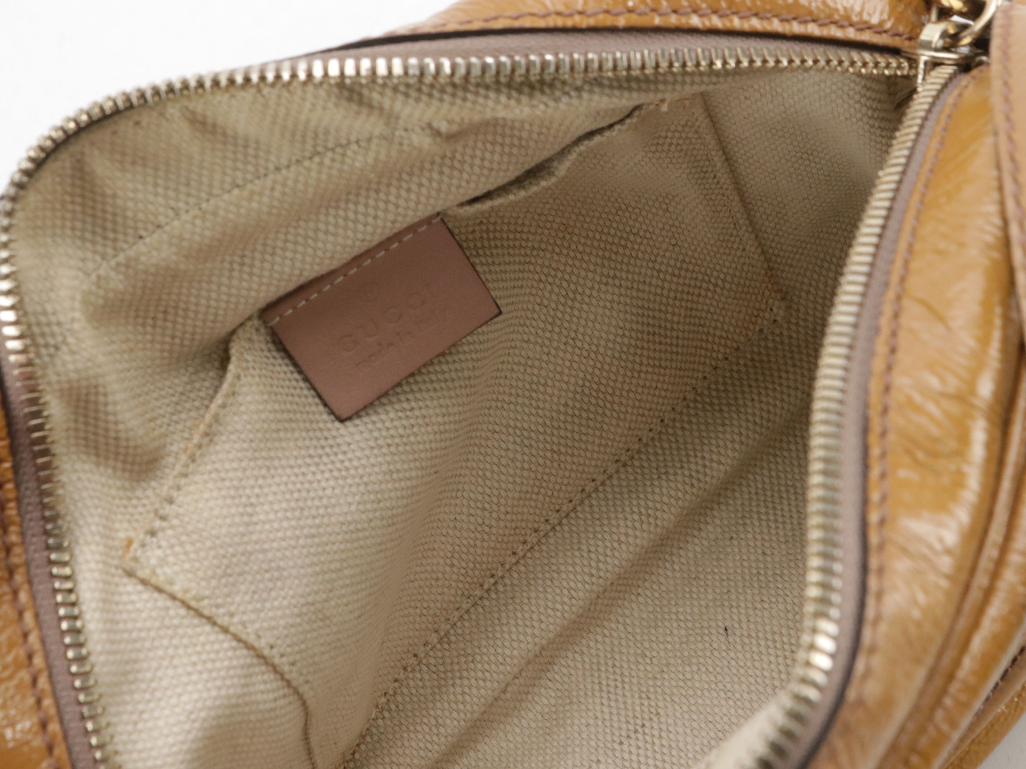 Gucci Soho Disco Camera Bag in Mustard Yellow Patent Leather