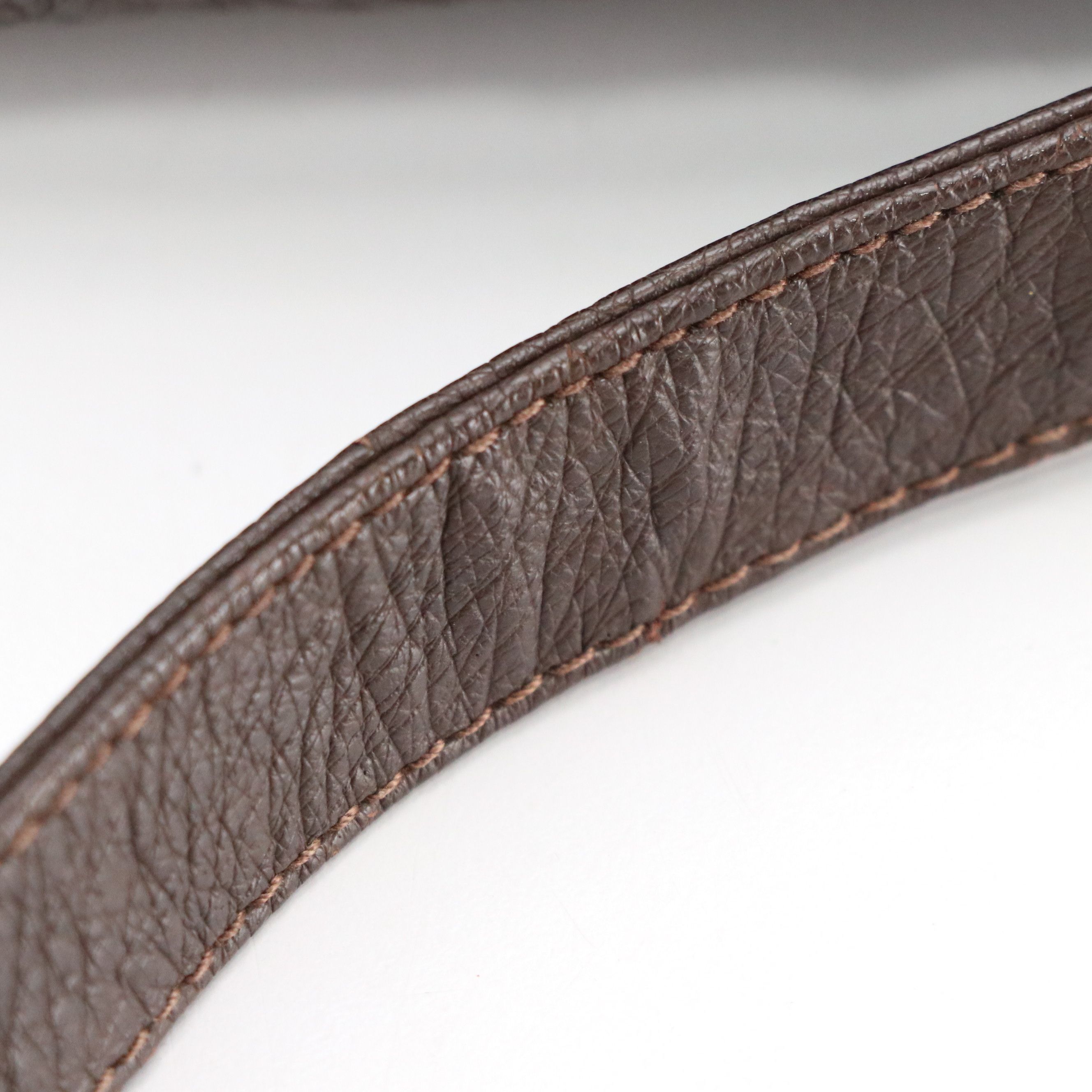 Gucci Interlocking GG Shoulder Bag in Dark Brown Ostrich Leather, 1960s