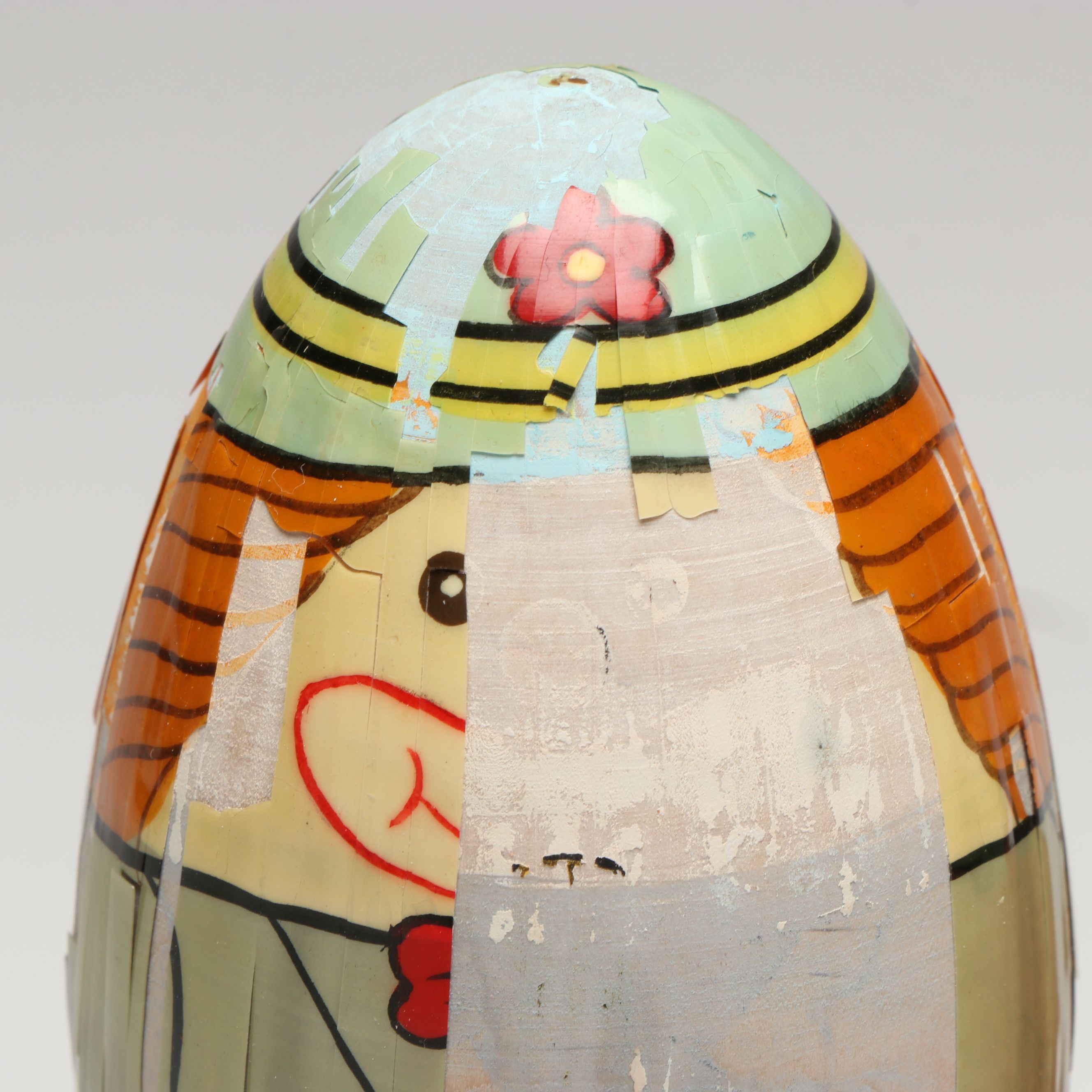 Biblical, Clown and Other Hand-Painted Wooden Nesting Dolls