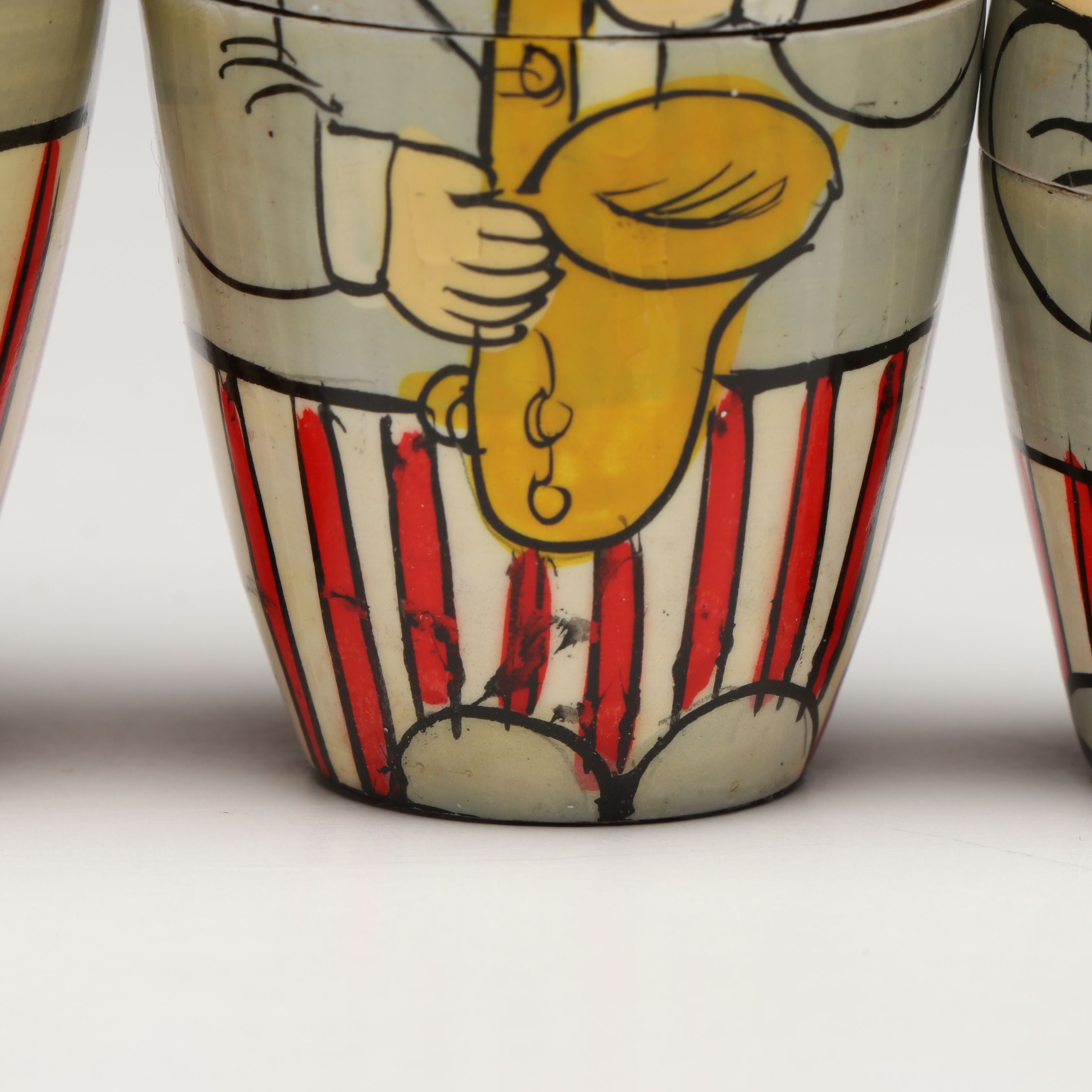 Biblical, Clown and Other Hand-Painted Wooden Nesting Dolls