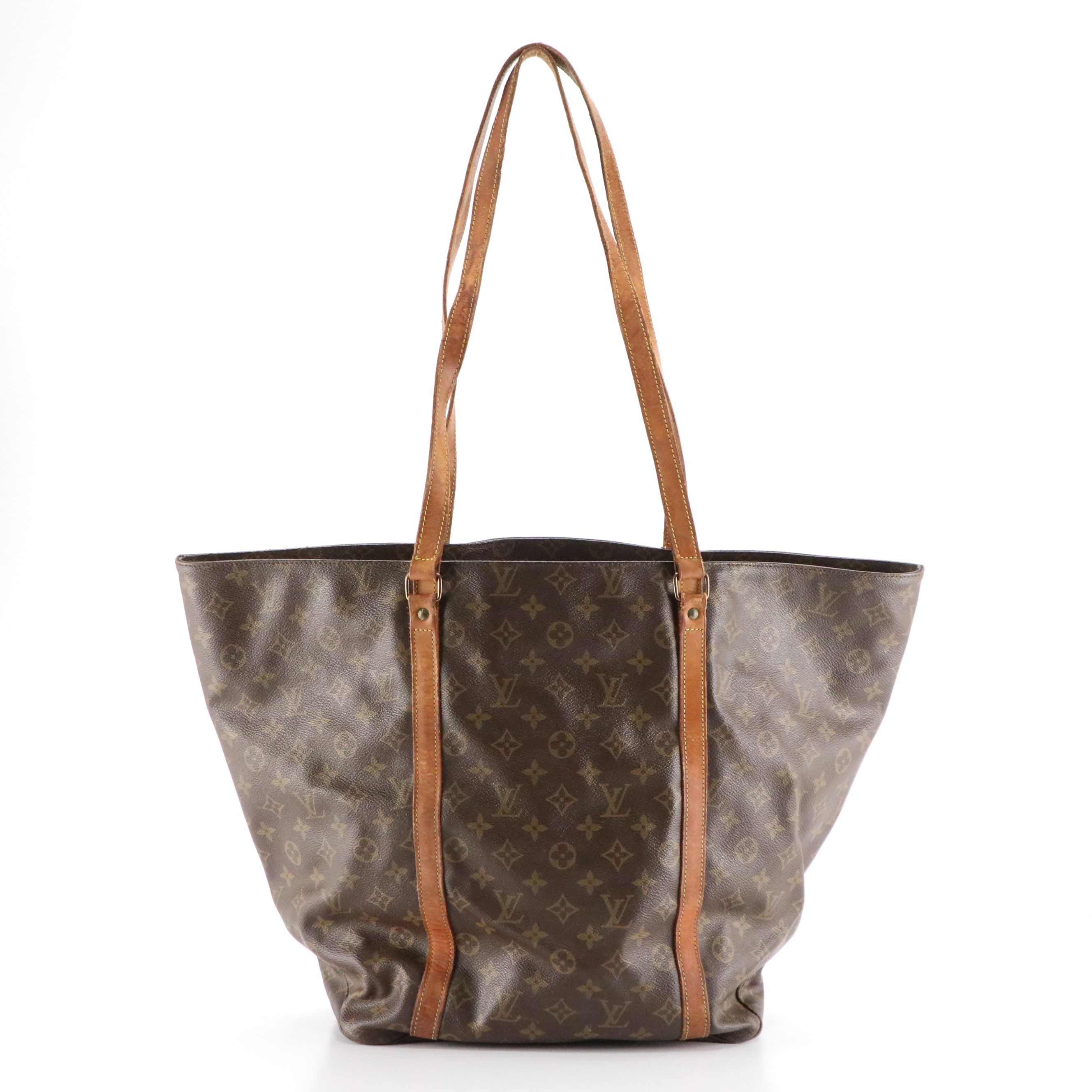 Louis Vuitton Sac Shopping Tote Bag in Monogram Canvas and Vachetta Leather