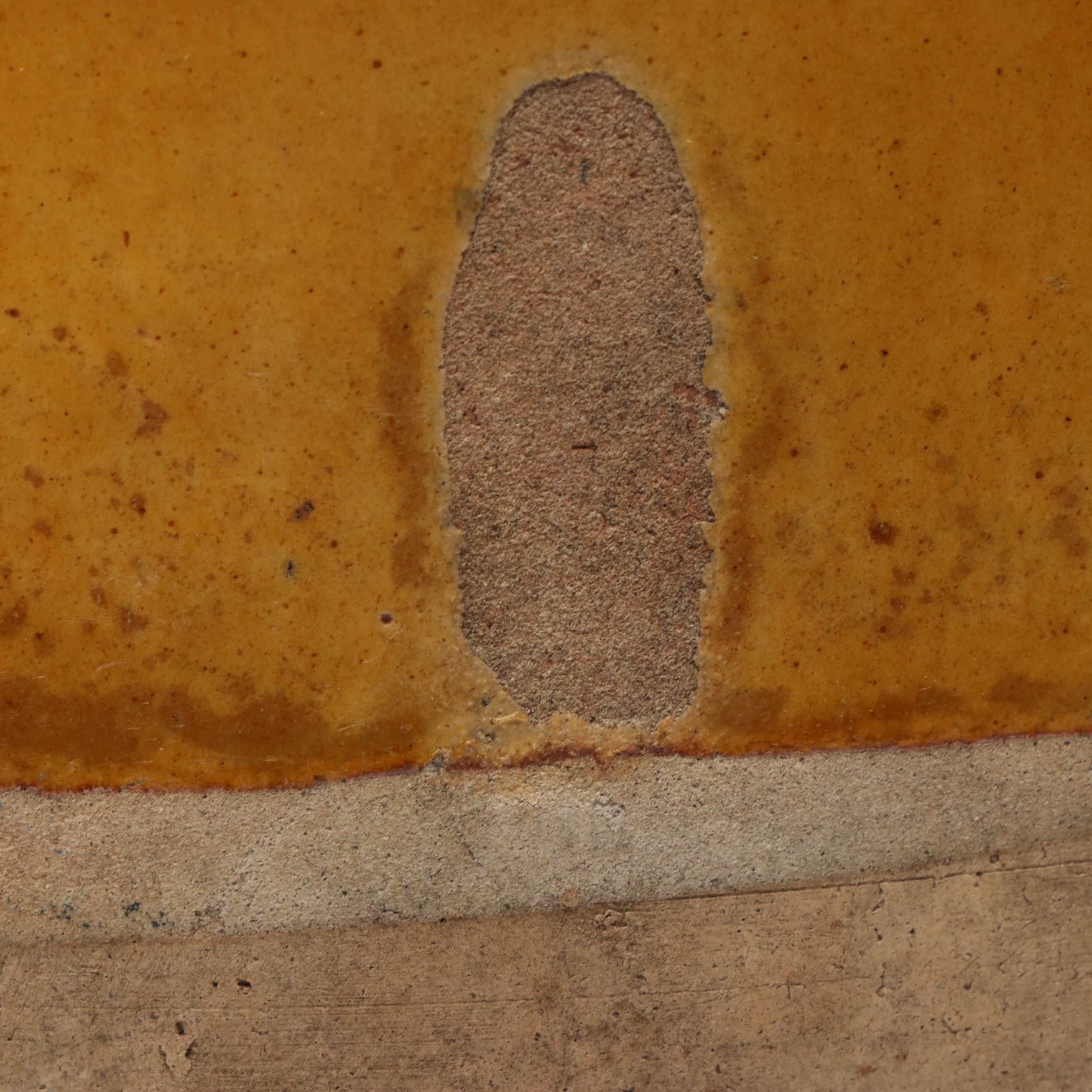 French Provincial Yellow Glazed Stoneware Confit Pot