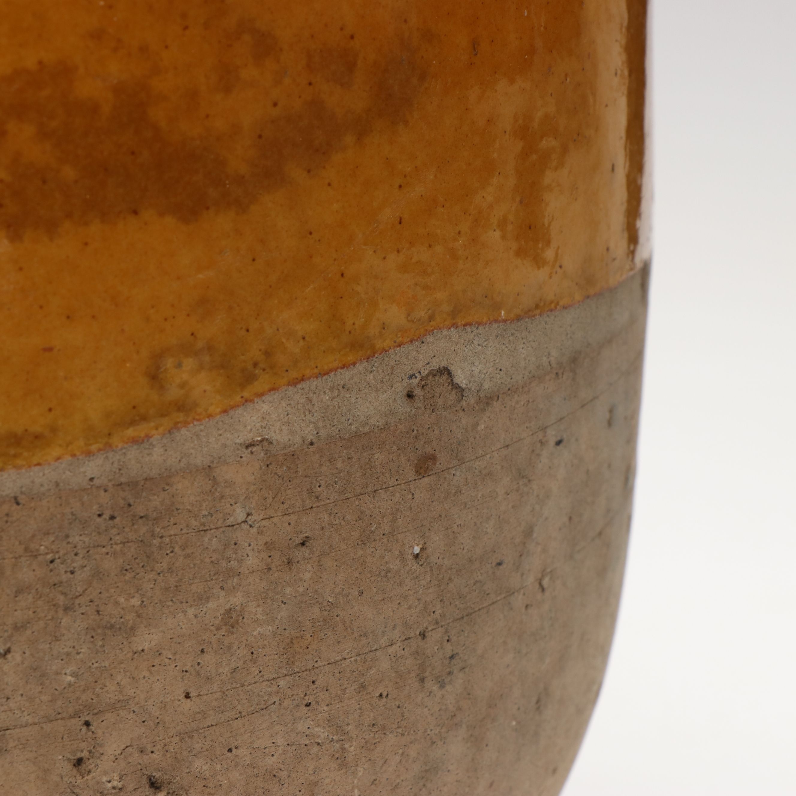 French Provincial Yellow Glazed Stoneware Confit Pot