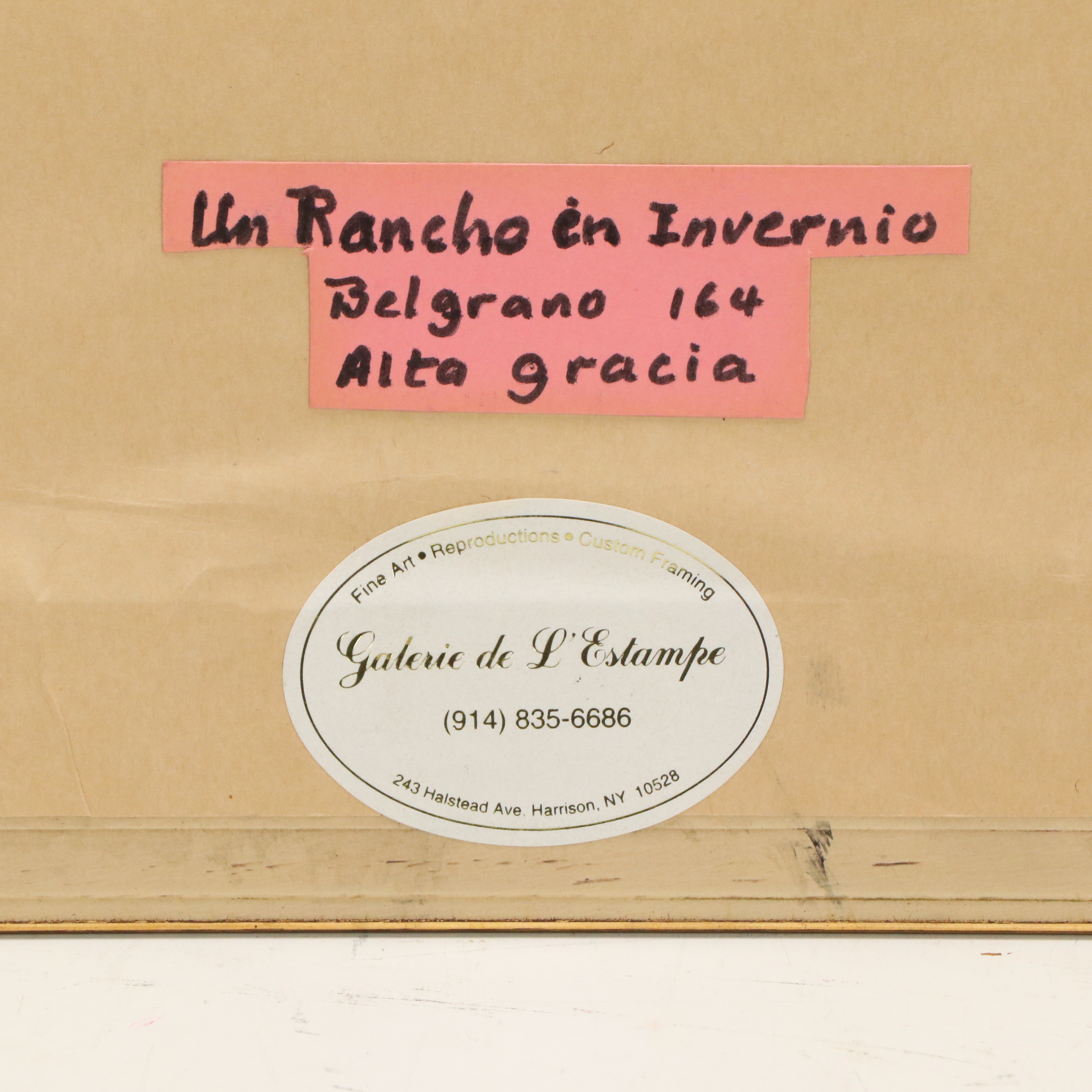 Luis Hourgras Oil Painting "Un Rancho en Invernio," 1967