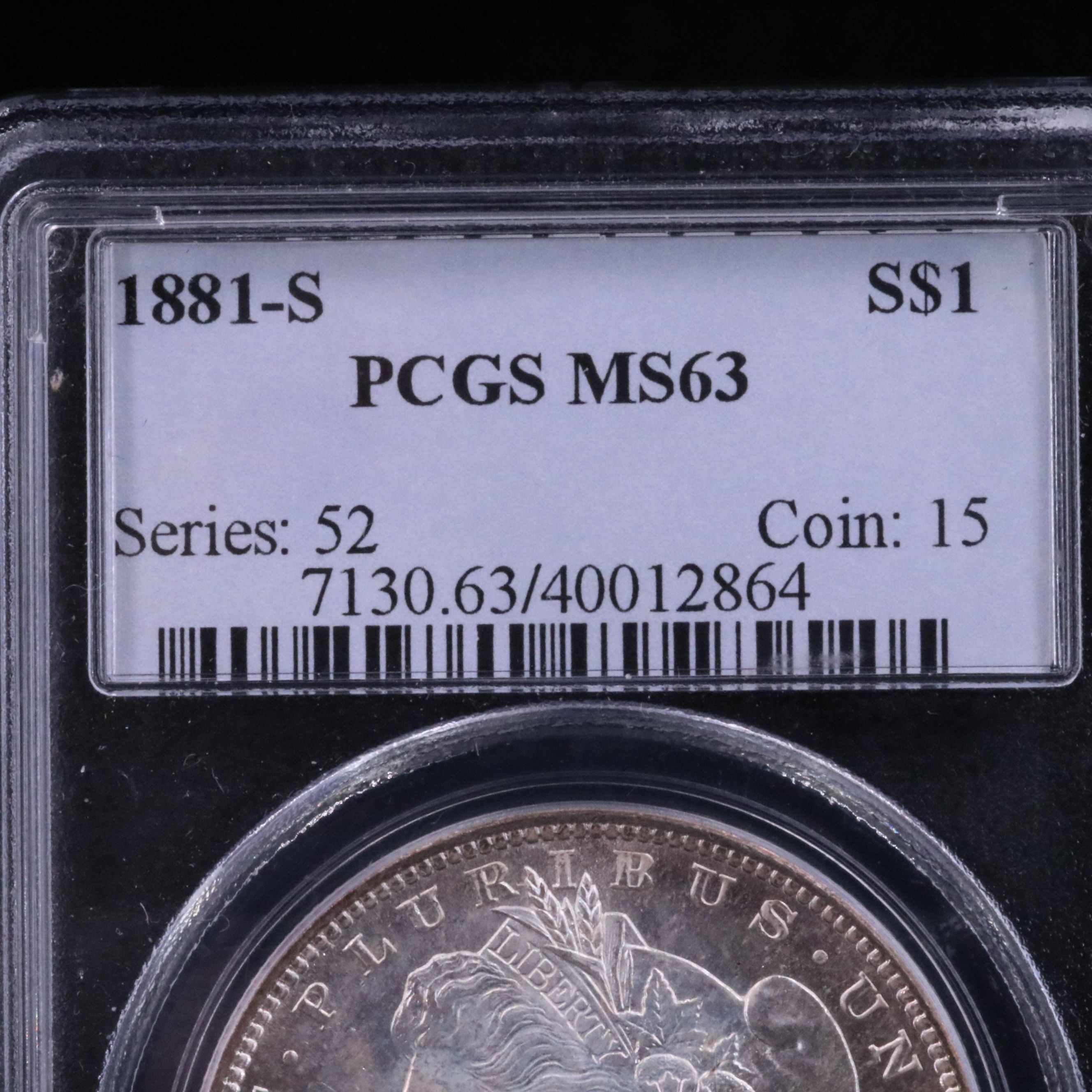 PCGS Graded MS63 1881-S Morgan Silver Dollar