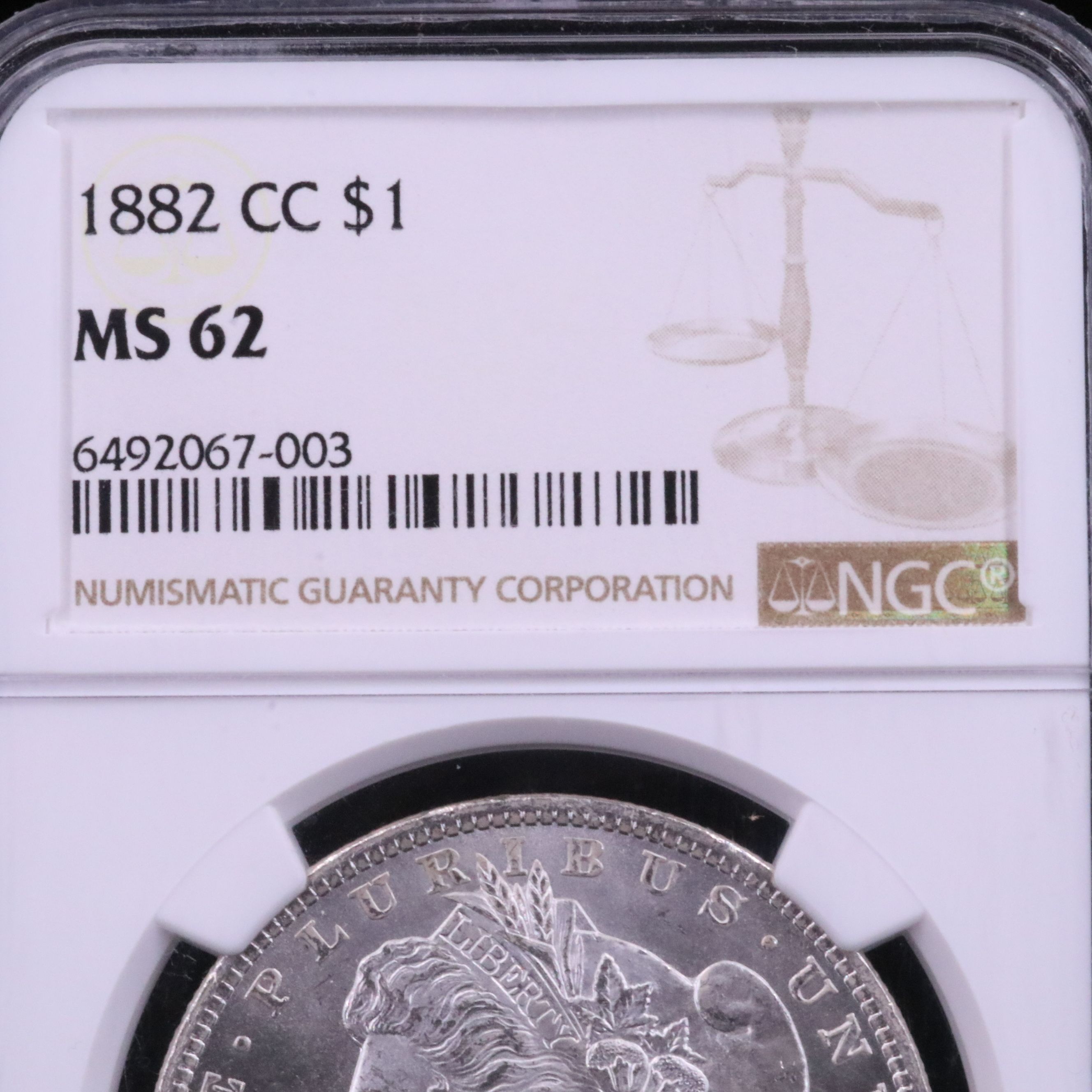 NGC Graded MS62 1882 Carson City Morgan Silver Dollar