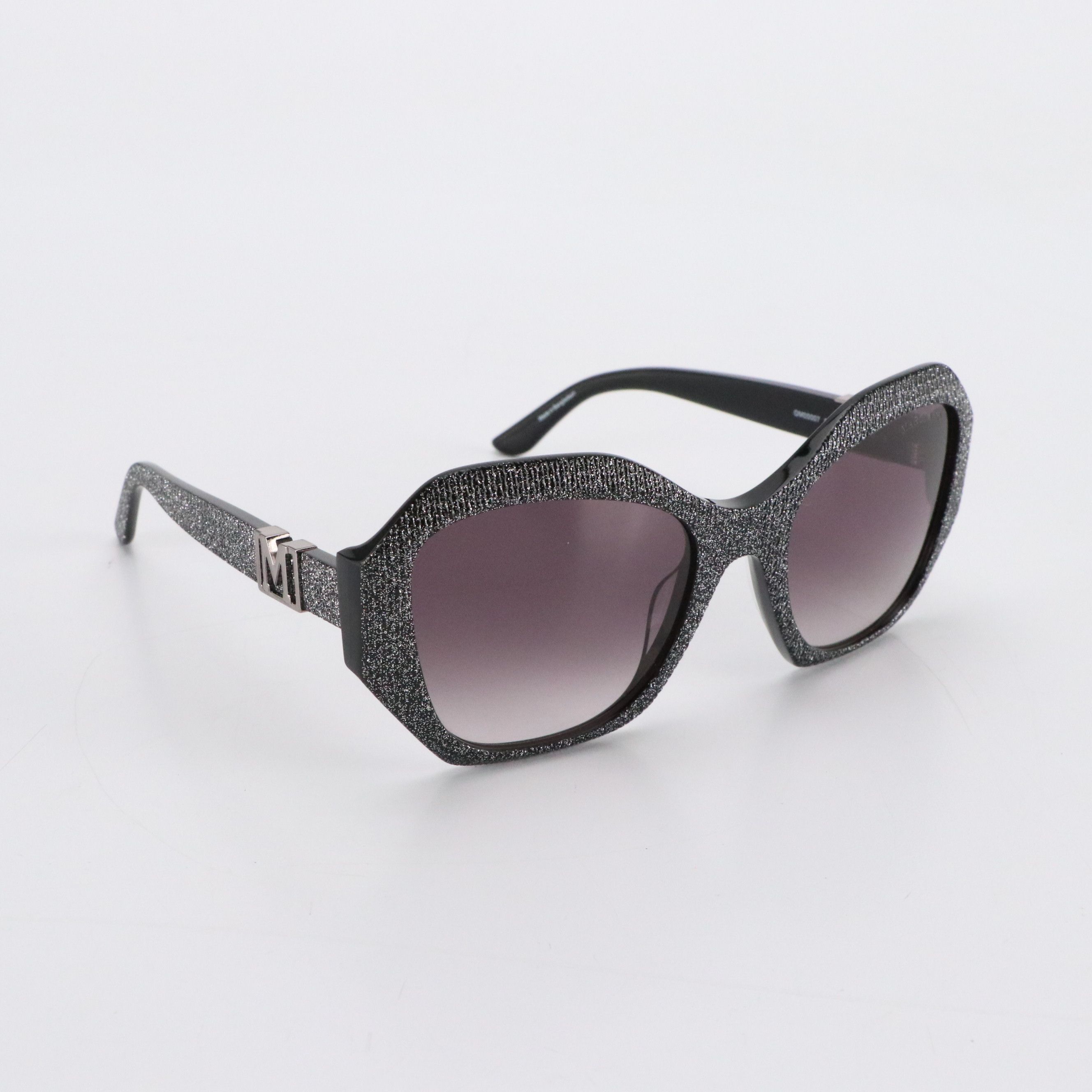 Guess By Marciano GM00007 Shiny Black/Grey Gradient Oversized Sunglasses W/ Box