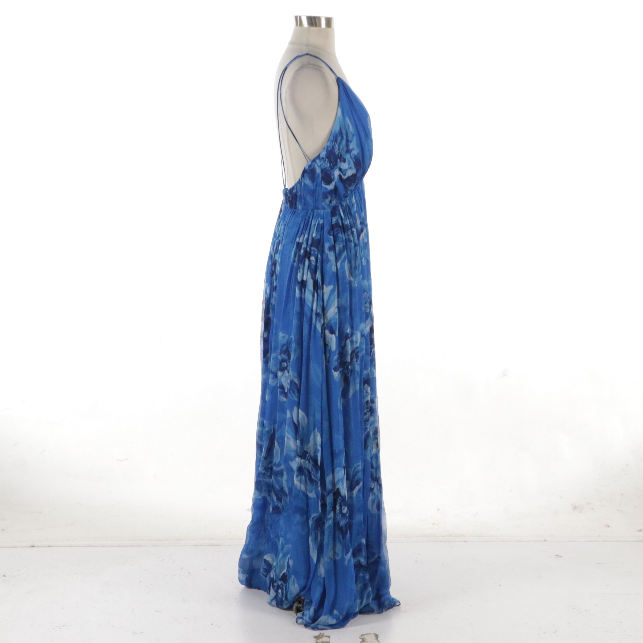 Halston "Ocean Painted" Mindy Gown in Viscose Crepe, New With Tag