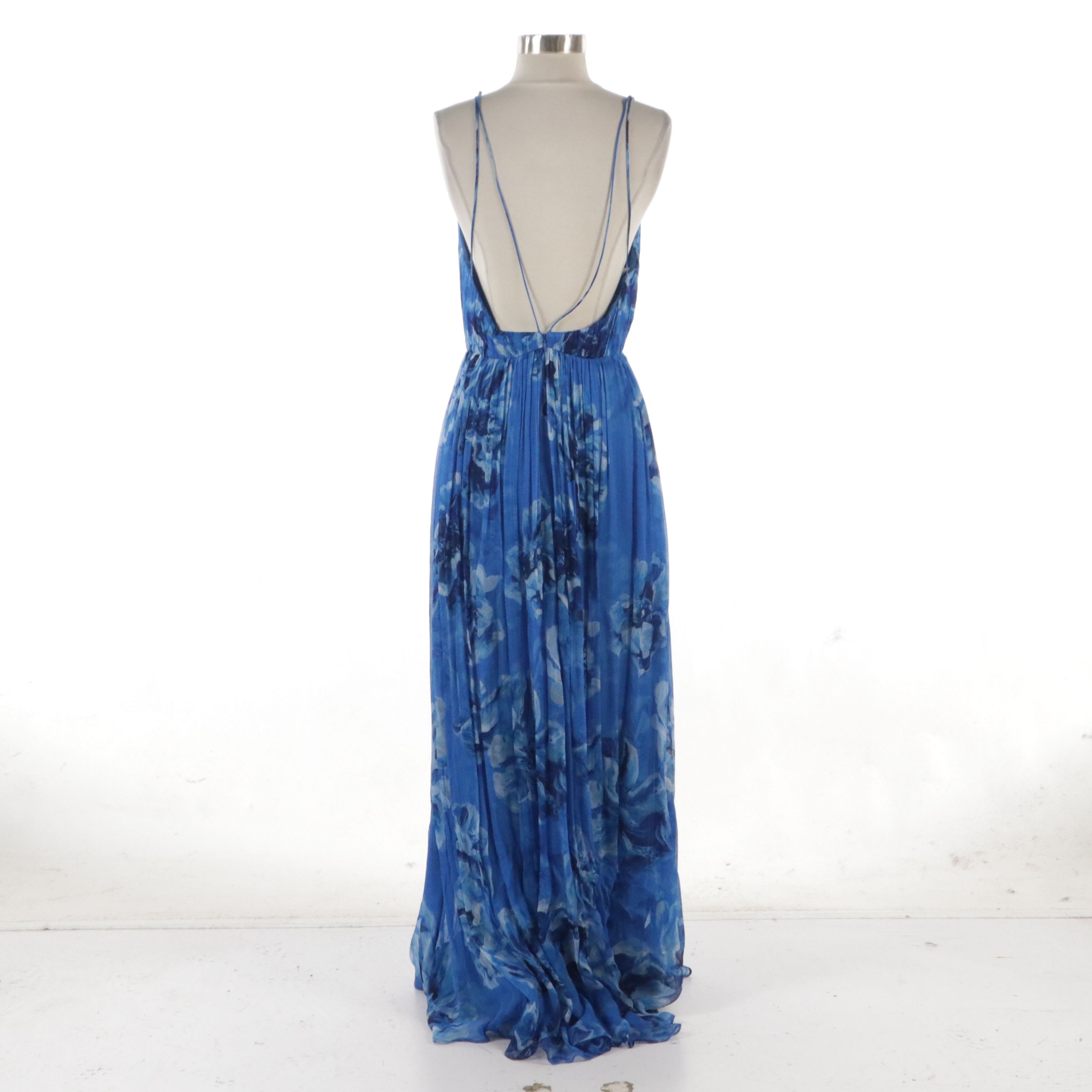 Halston "Ocean Painted" Mindy Gown in Viscose Crepe, New With Tag