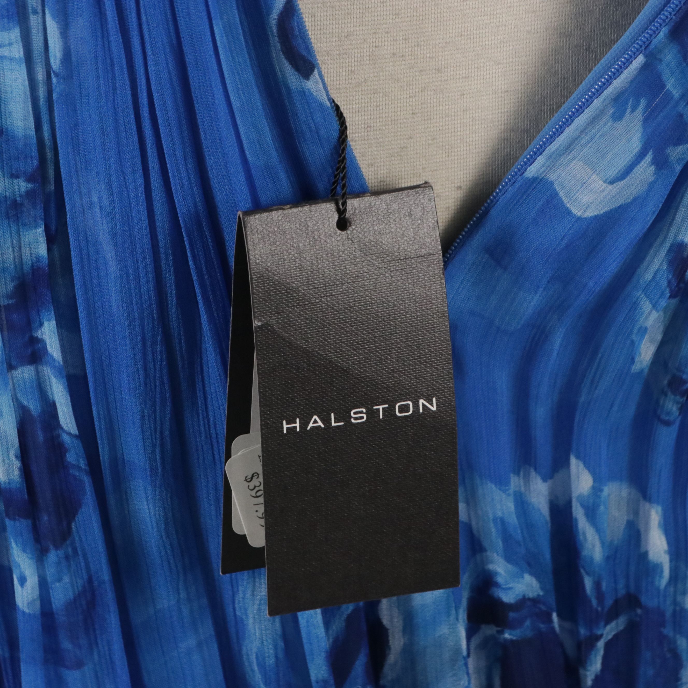 Halston "Ocean Painted" Mindy Gown in Viscose Crepe, New With Tag