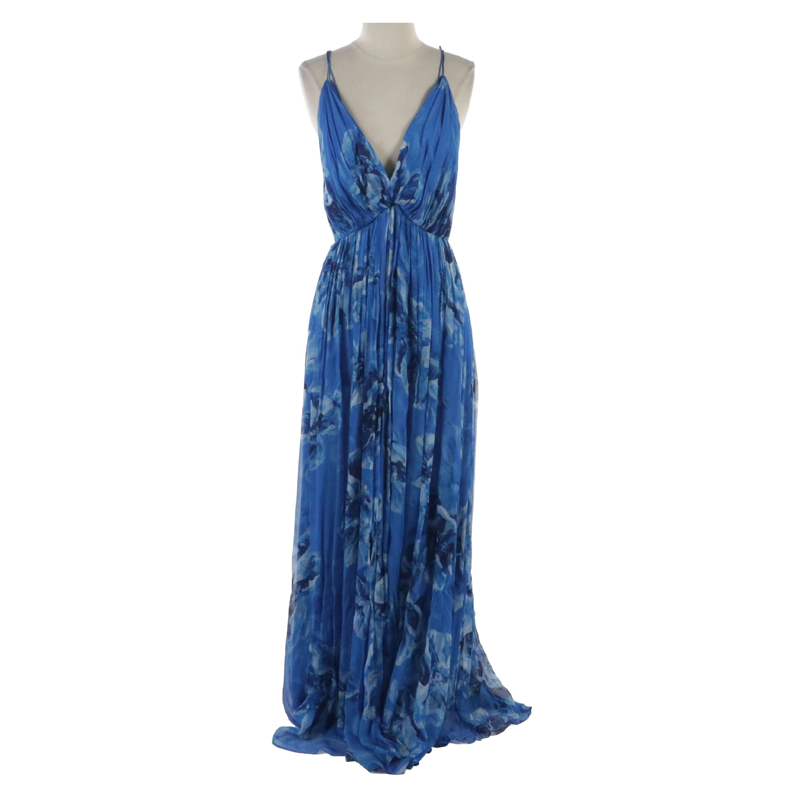 Halston "Ocean Painted" Mindy Gown in Viscose Crepe, New With Tag