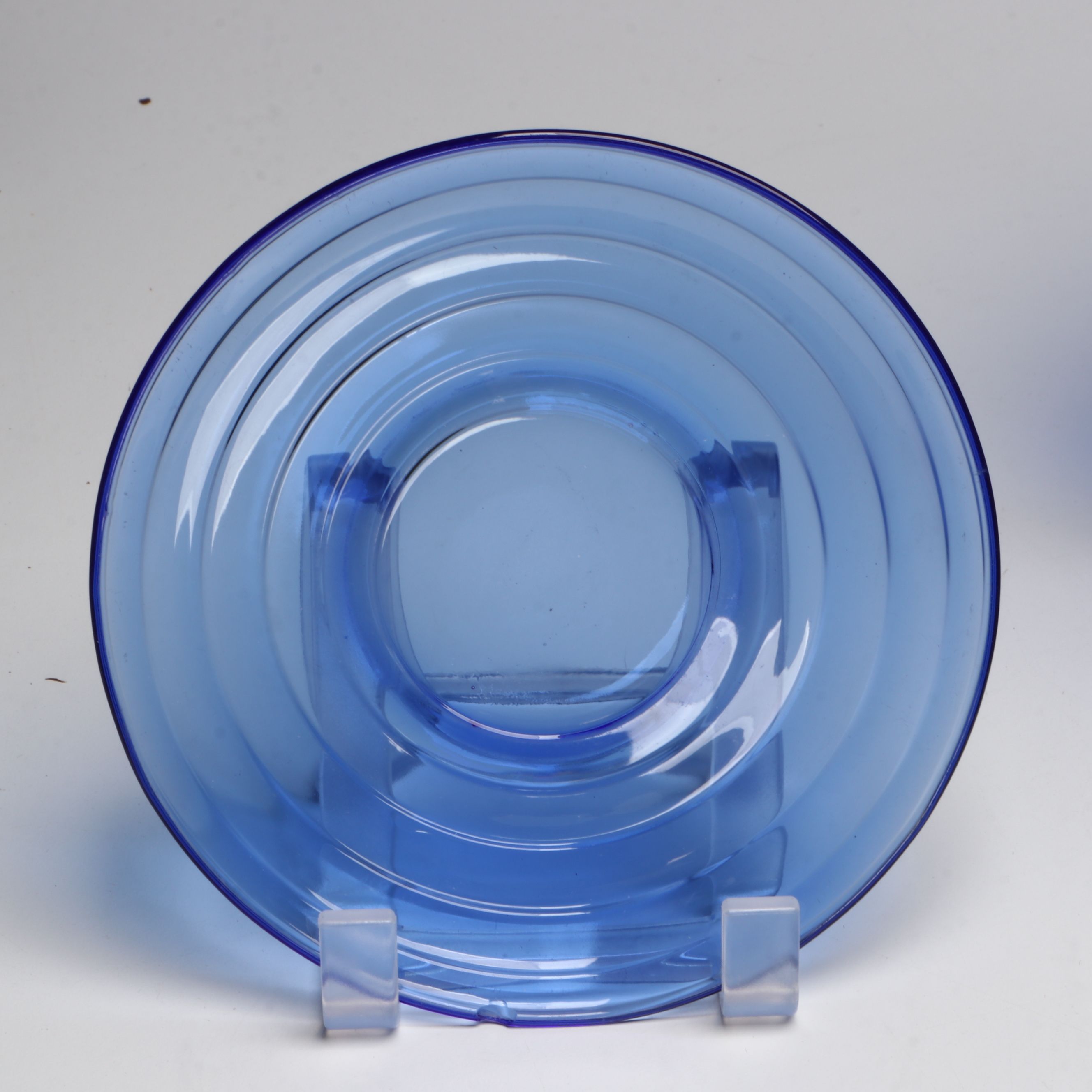 Hazel Atlas "Moderntone" Cobalt Dinnerware with Other Glass Vase and Serveware