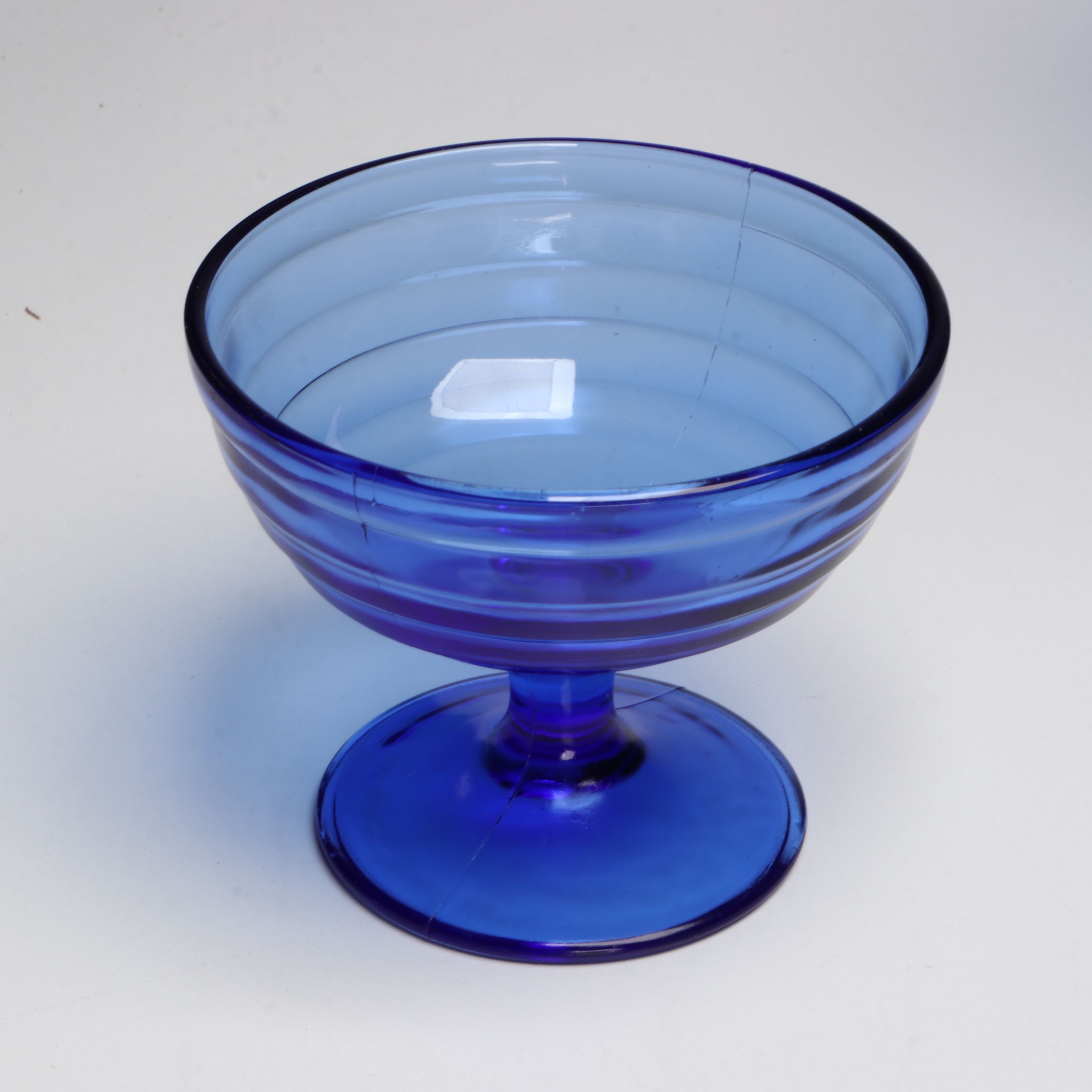 Hazel Atlas "Moderntone" Cobalt Dinnerware with Other Glass Vase and Serveware