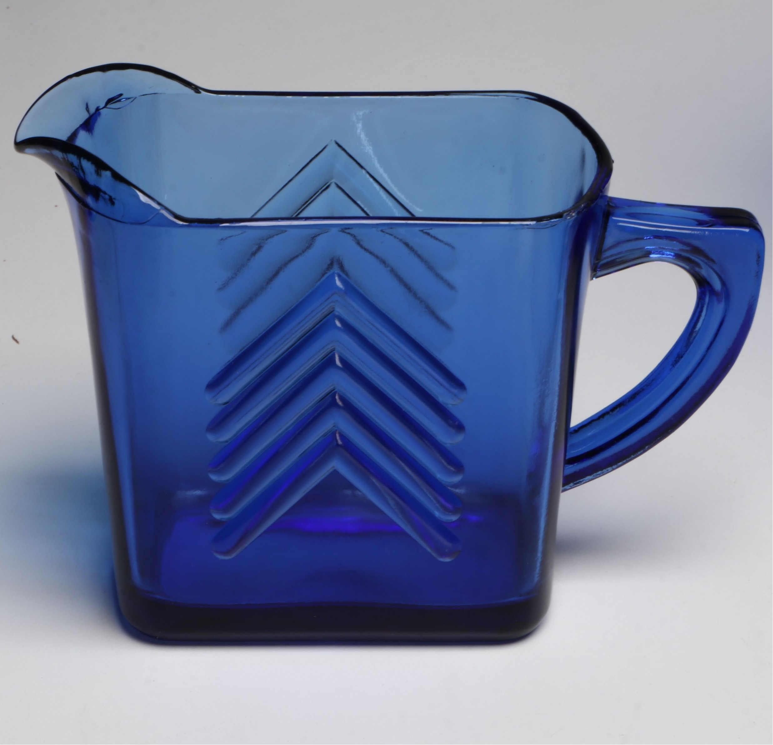 Hazel Atlas "Moderntone" Cobalt Dinnerware with Other Glass Vase and Serveware