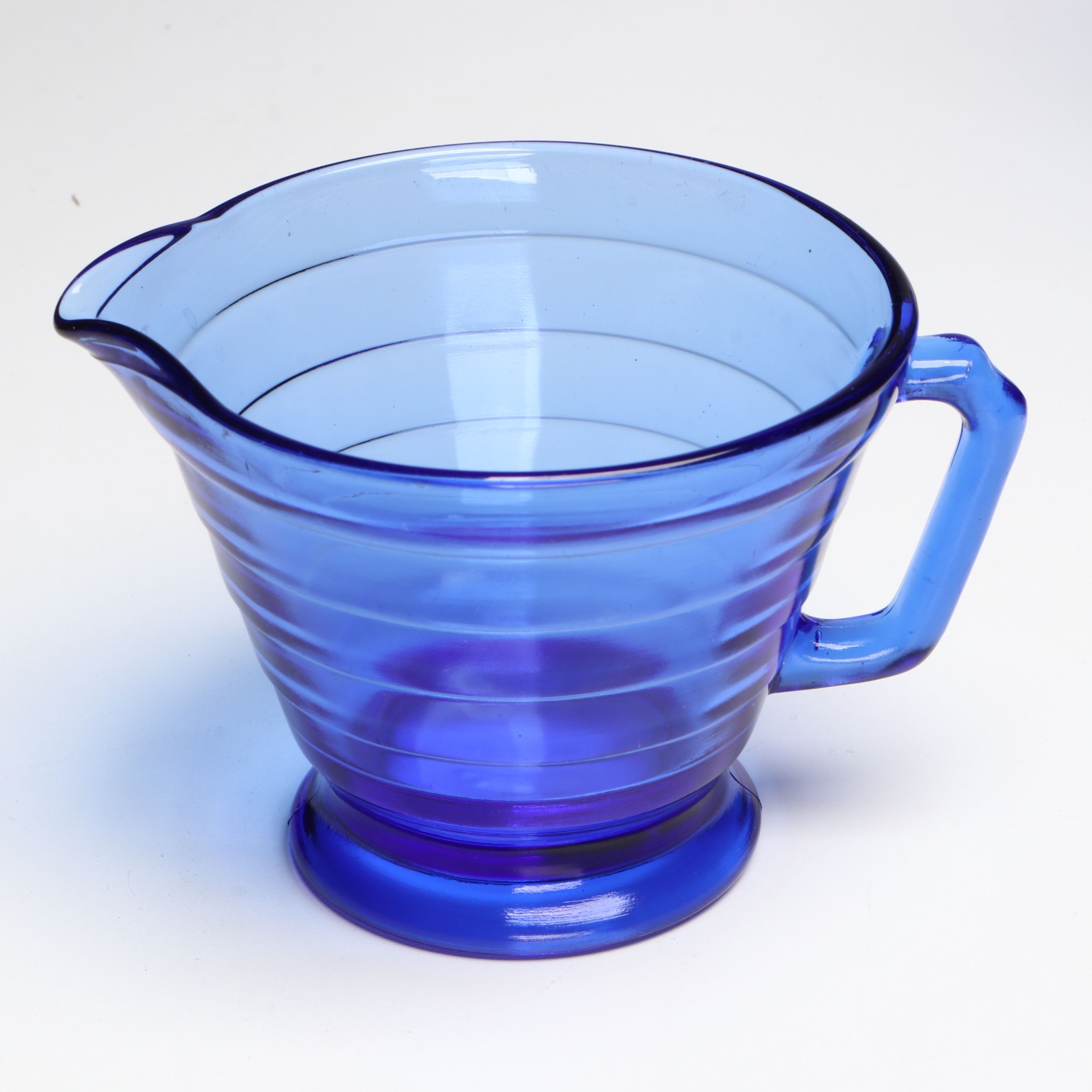 Hazel Atlas "Moderntone" Cobalt Dinnerware with Other Glass Vase and Serveware