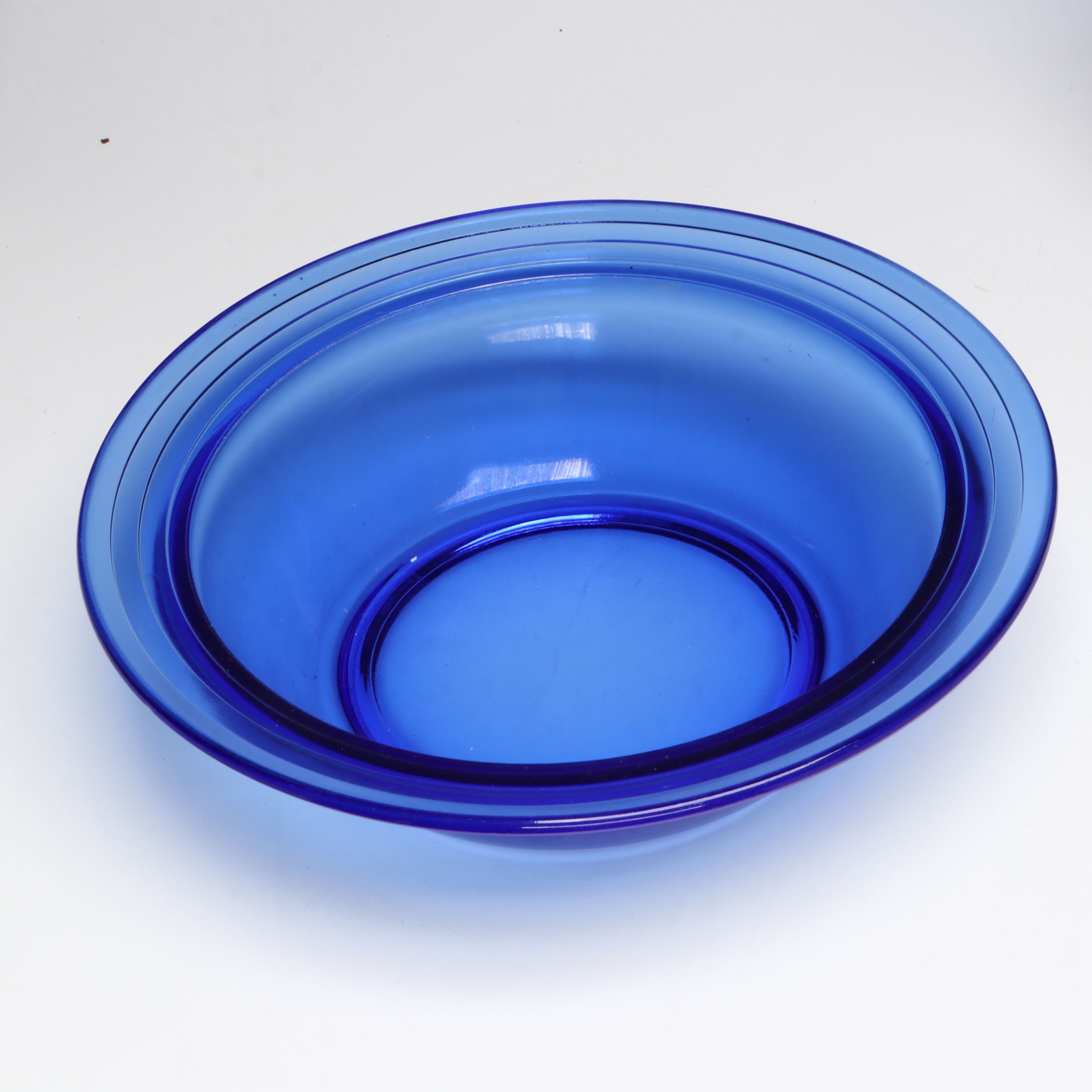 Hazel Atlas "Moderntone" Cobalt Dinnerware with Other Glass Vase and Serveware