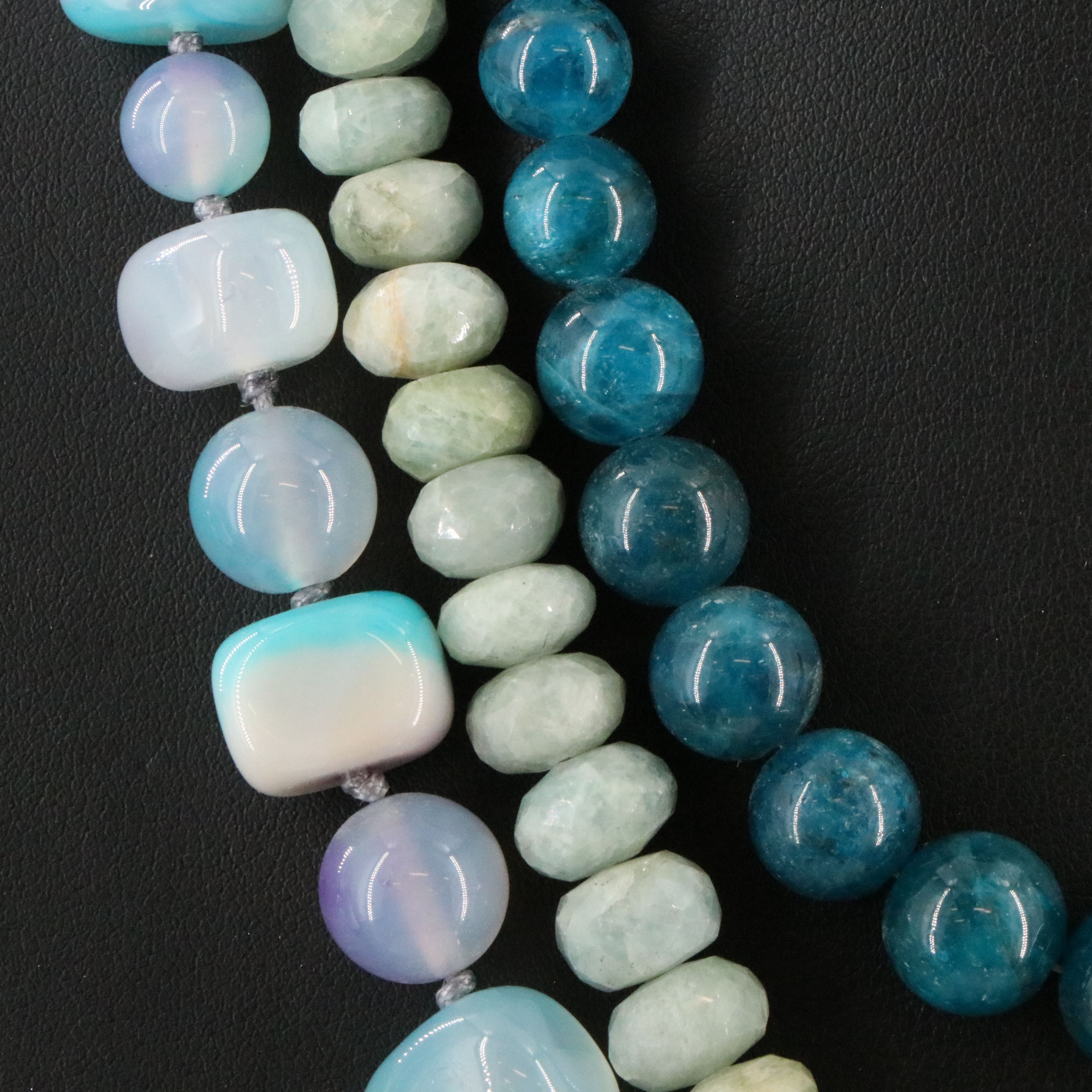 Necklace Collection Featuring Sterling with Agate, Aquamarine, and Apatite