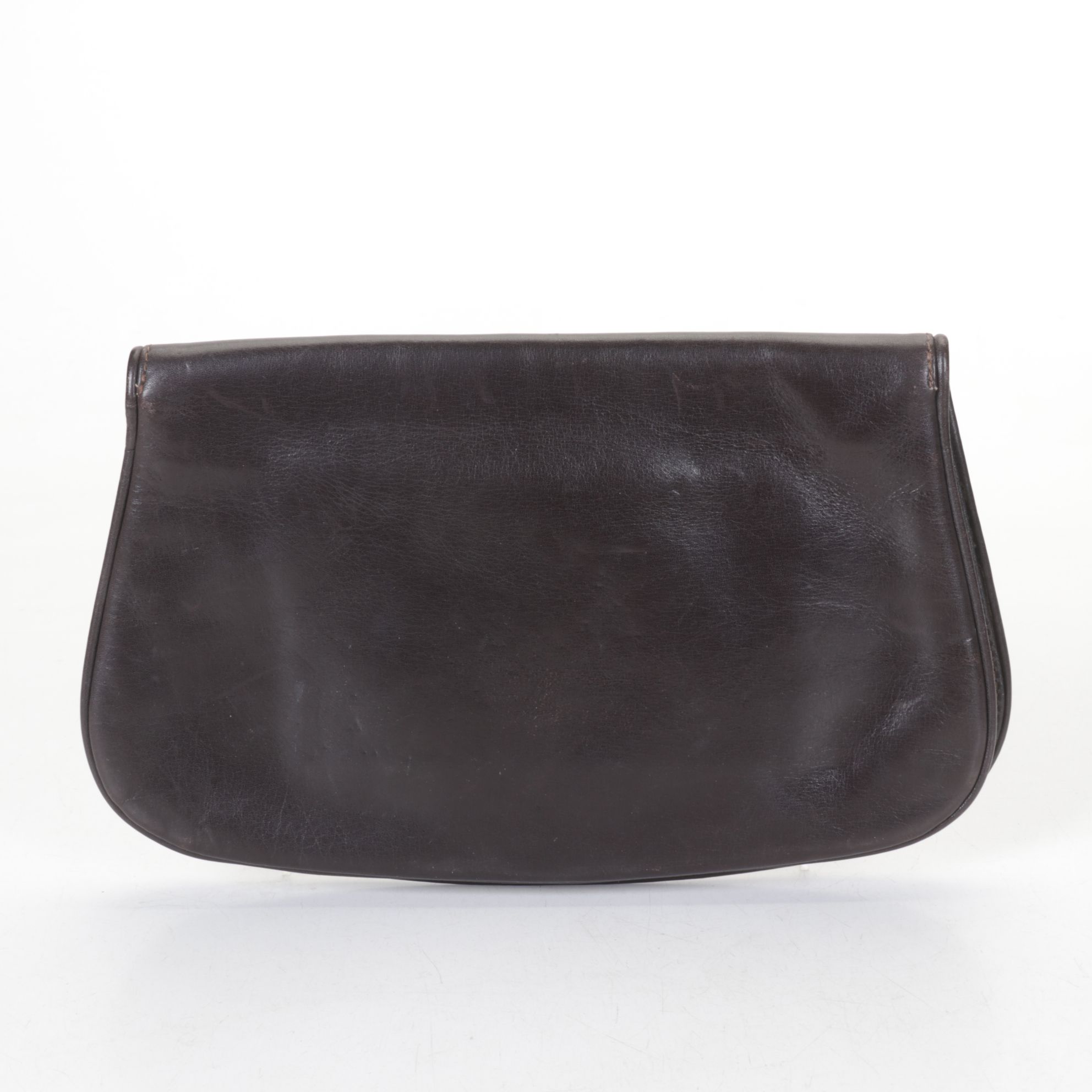 Gucci Blondie GG Medallion Clutch in Dark Brown Leather, 1970s