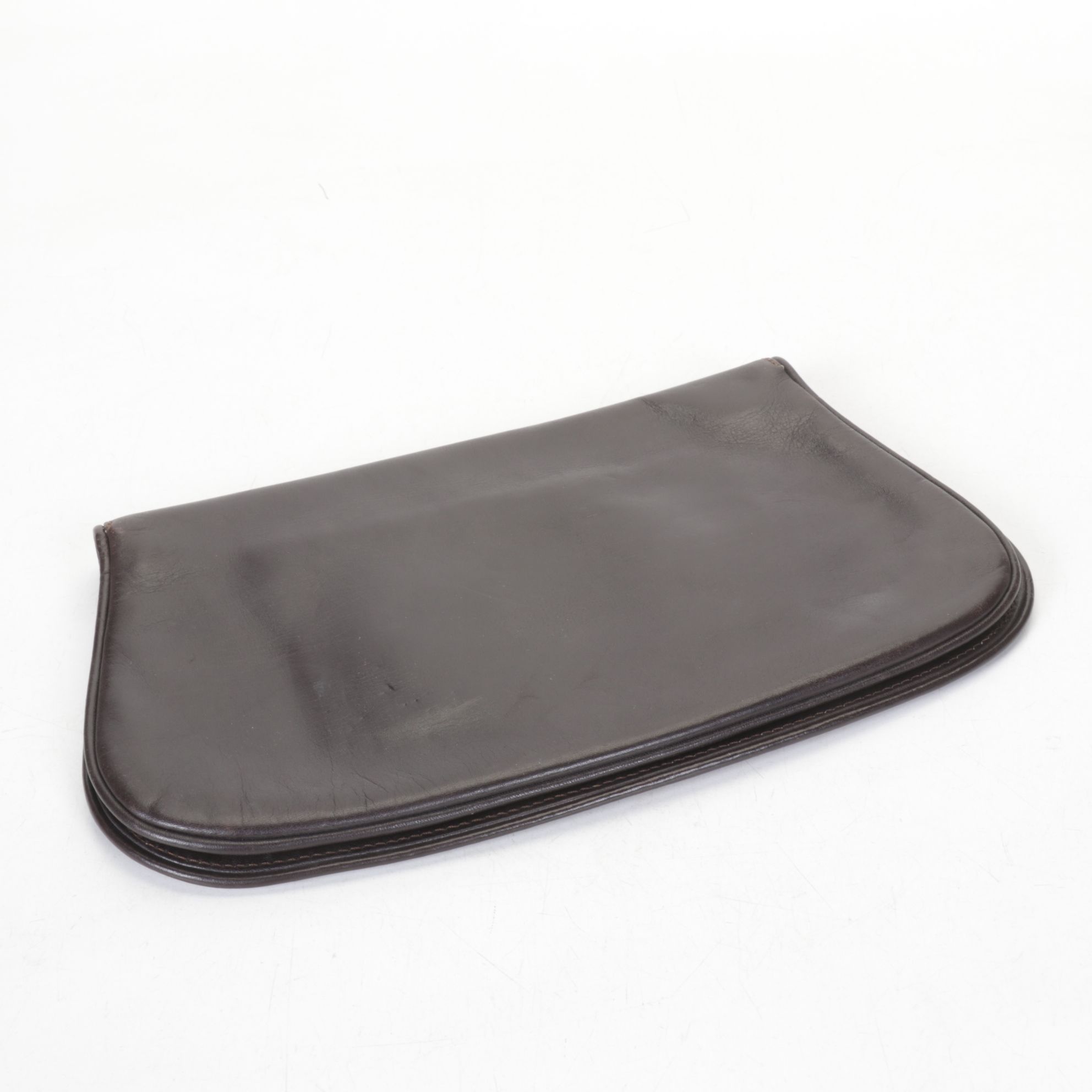 Gucci Blondie GG Medallion Clutch in Dark Brown Leather, 1970s