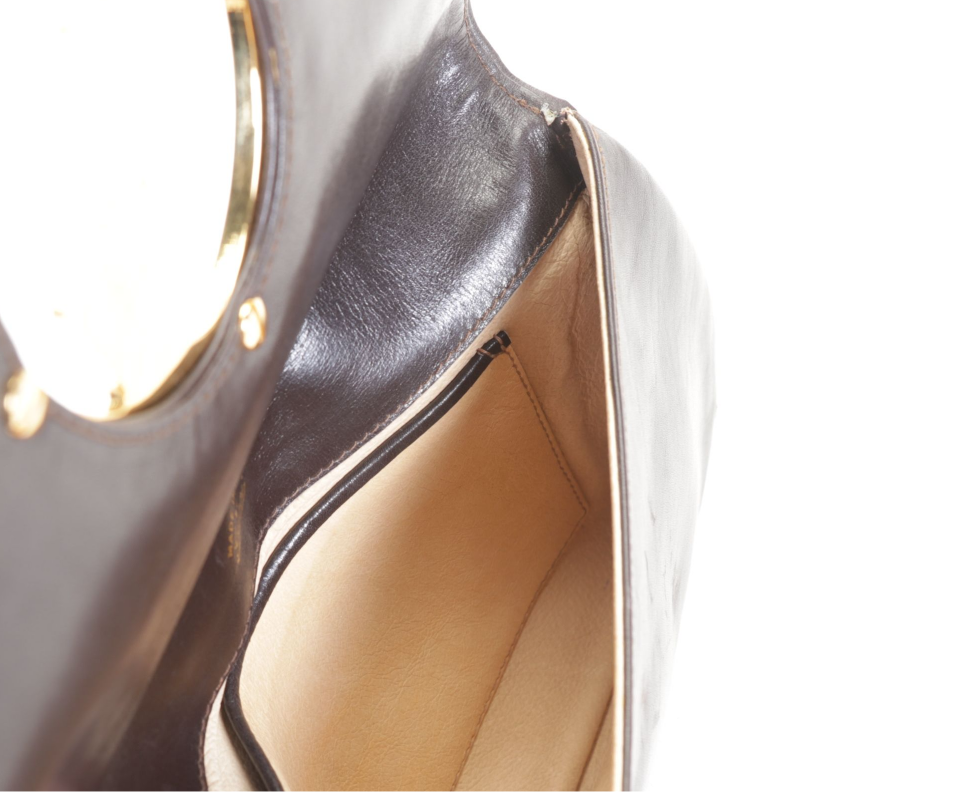 Gucci Blondie GG Medallion Clutch in Dark Brown Leather, 1970s