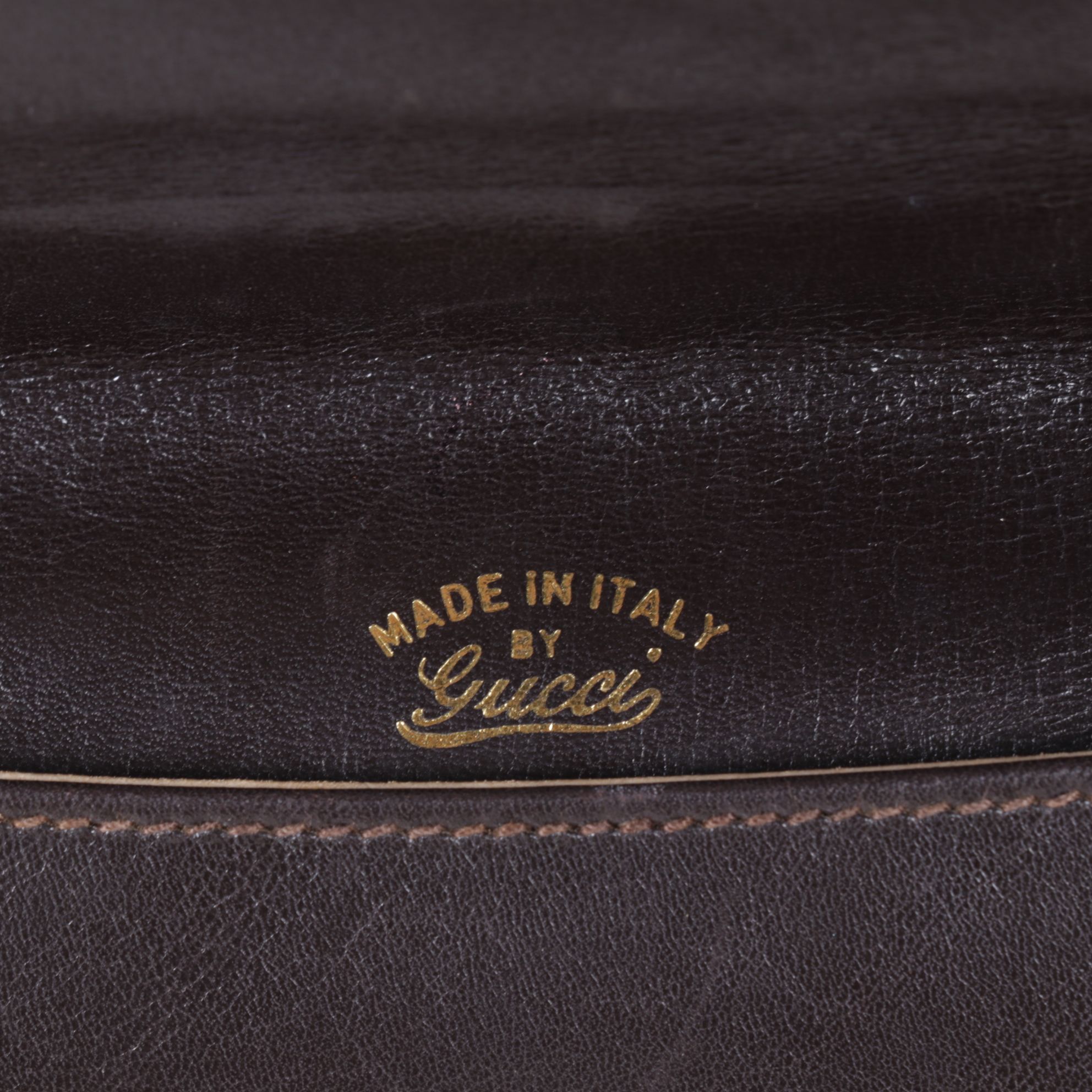 Gucci Blondie GG Medallion Clutch in Dark Brown Leather, 1970s