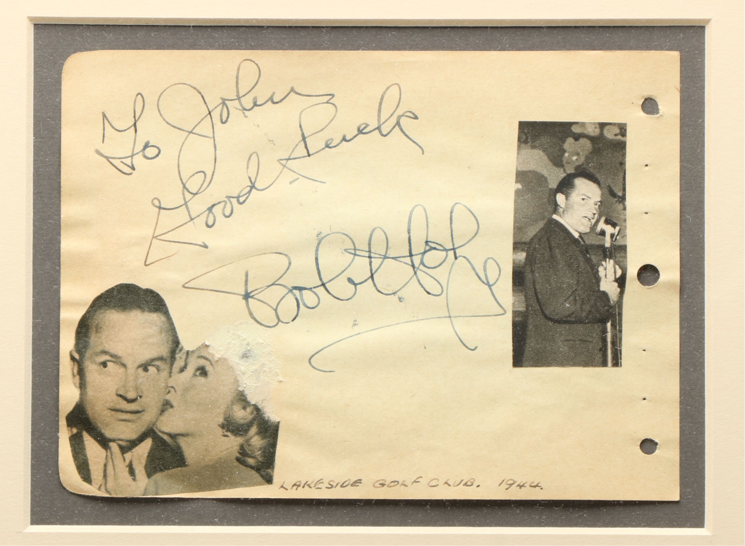 Bob Hope Signed Postal Cover with Photo and Card, Mid-20th Century