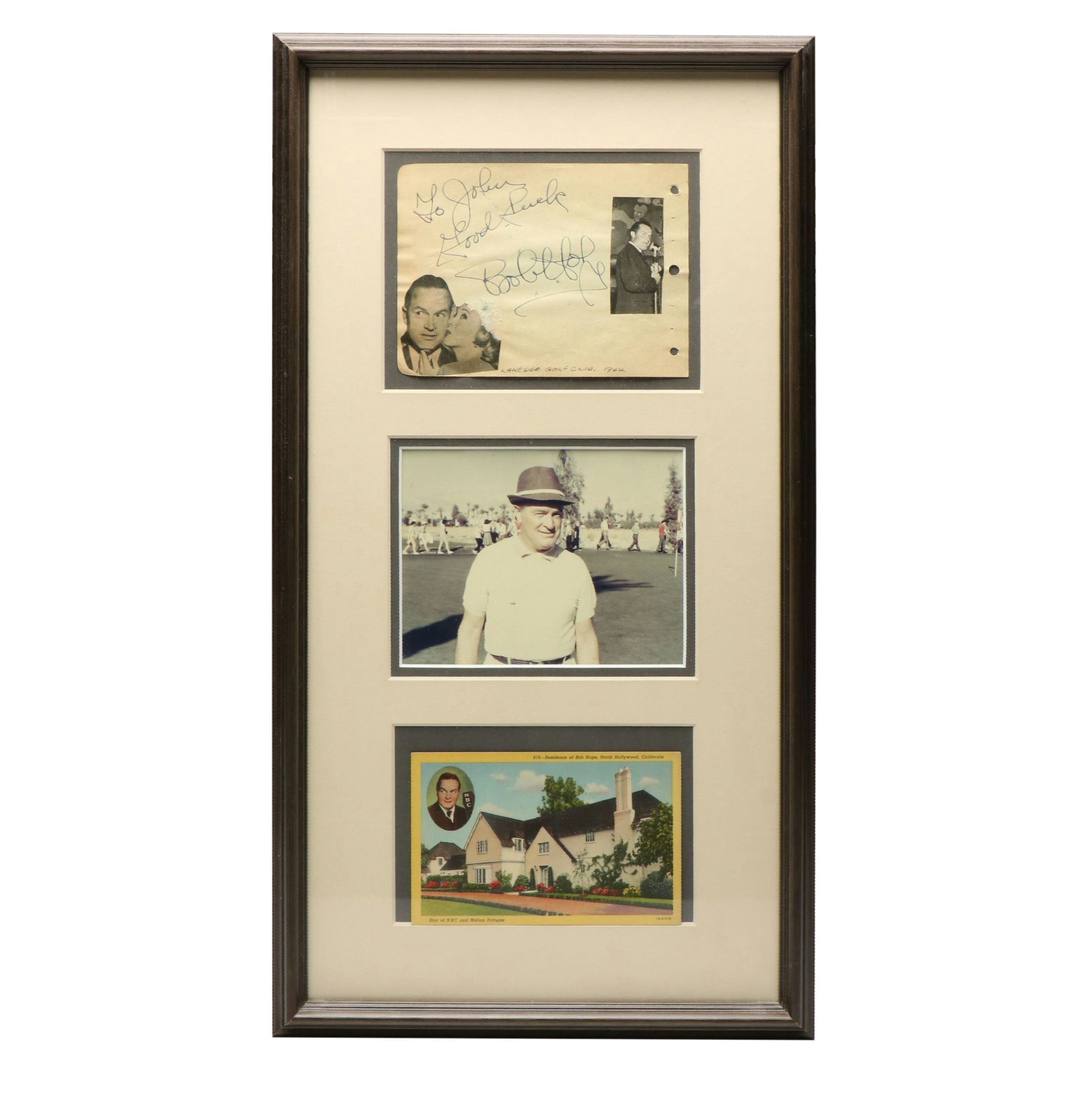 Bob Hope Signed Postal Cover with Photo and Card, Mid-20th Century