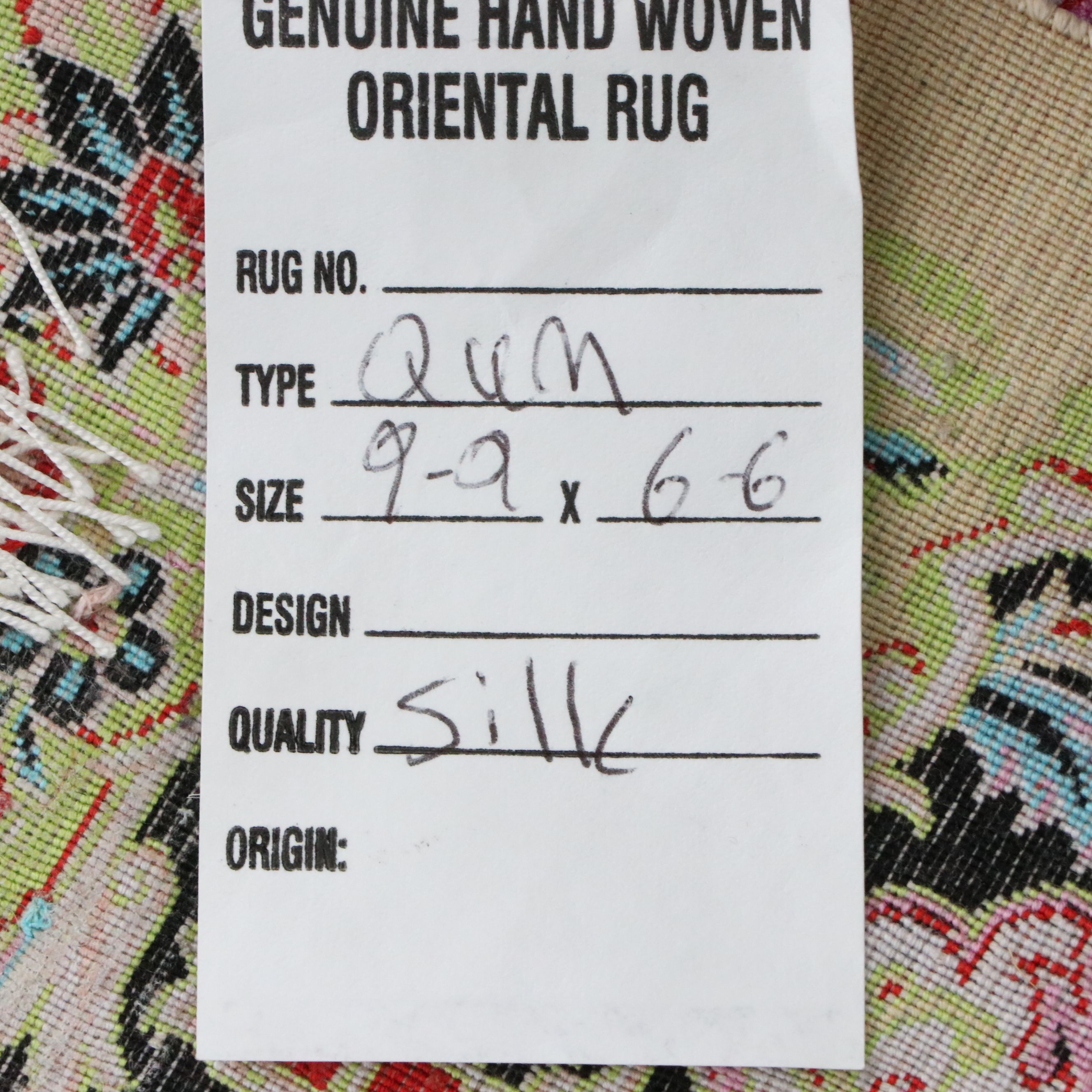 6'5 x 10'4 Machine Made Turkish Qom Style Art Silk Area Rug