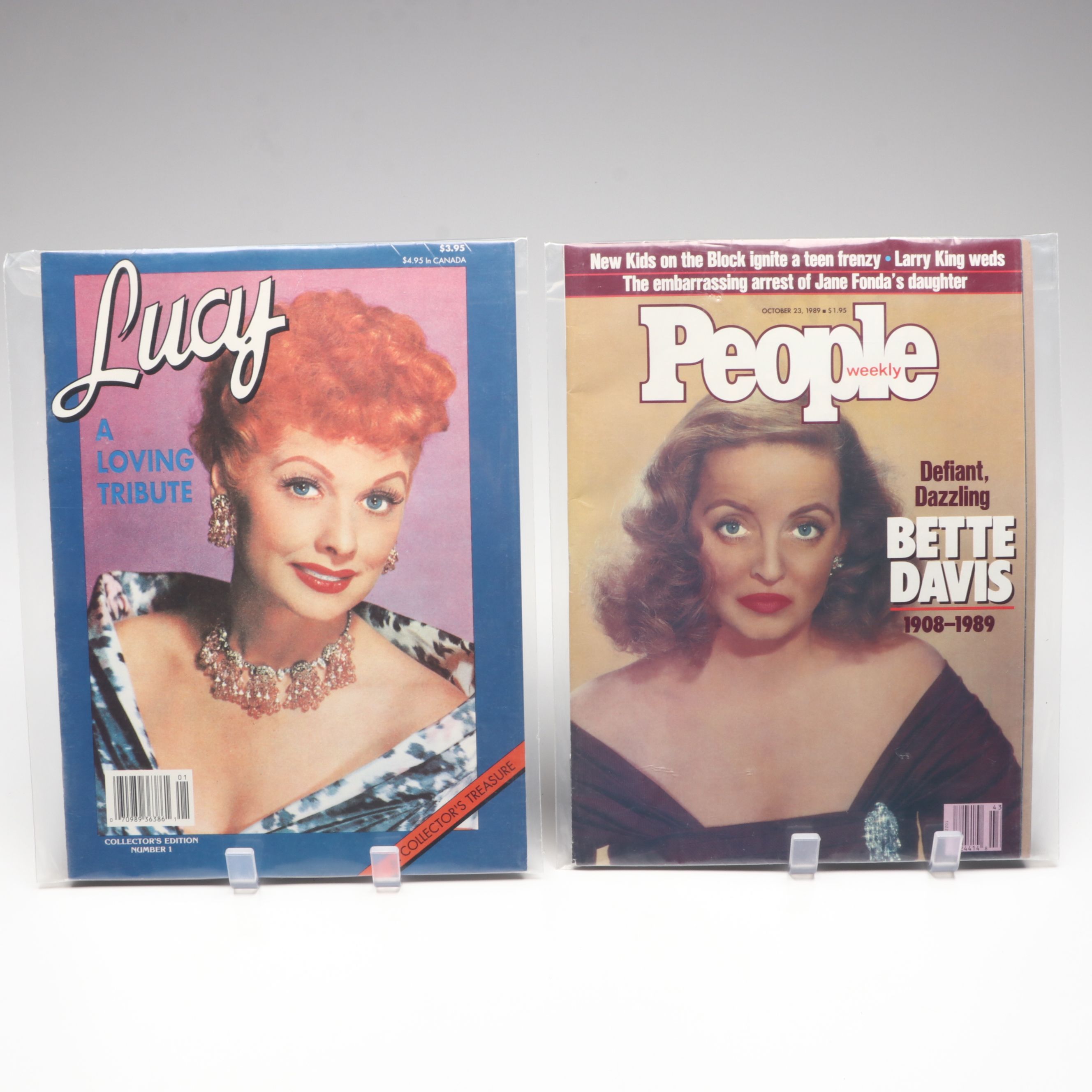 "I Love Lucy" Trading Cards with Bette Davis and Lucille Ball Magazines