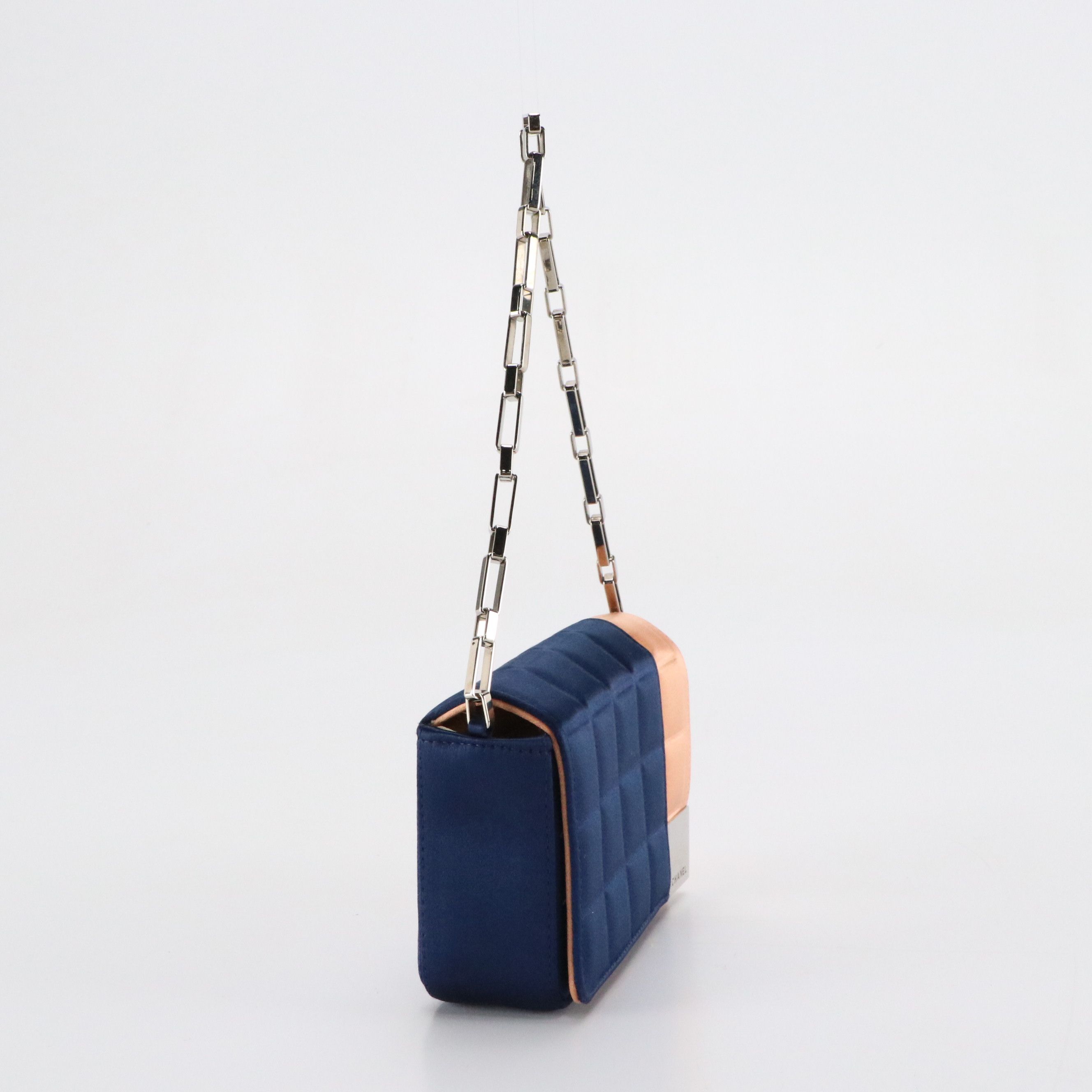 Chanel Mini Chocolate Bar Chain Bag in Colorblock Quilted Satin